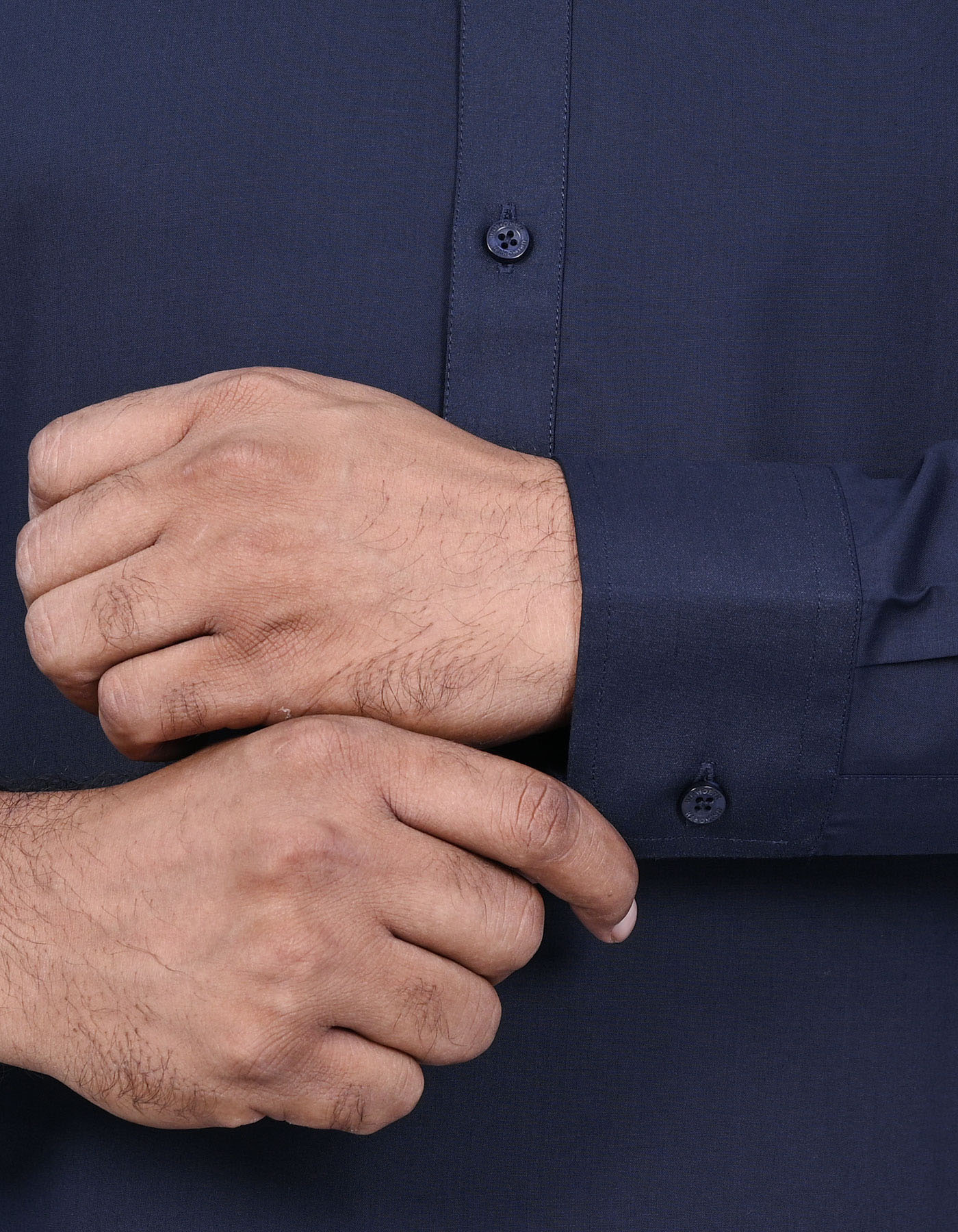 Navy Plain Kameez Shalwar - Image 3