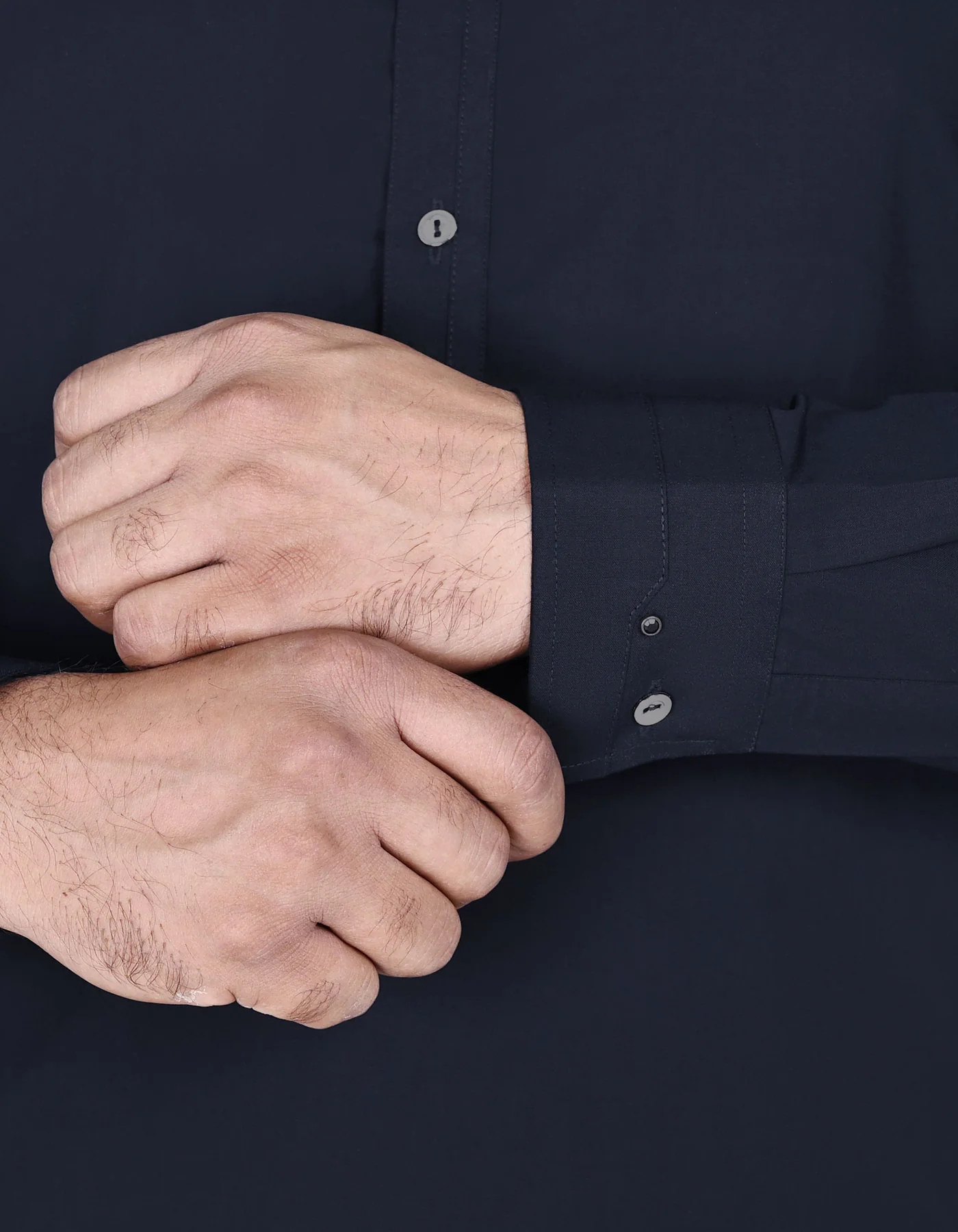 Navy Plain Kameez Shalwar - Image 3