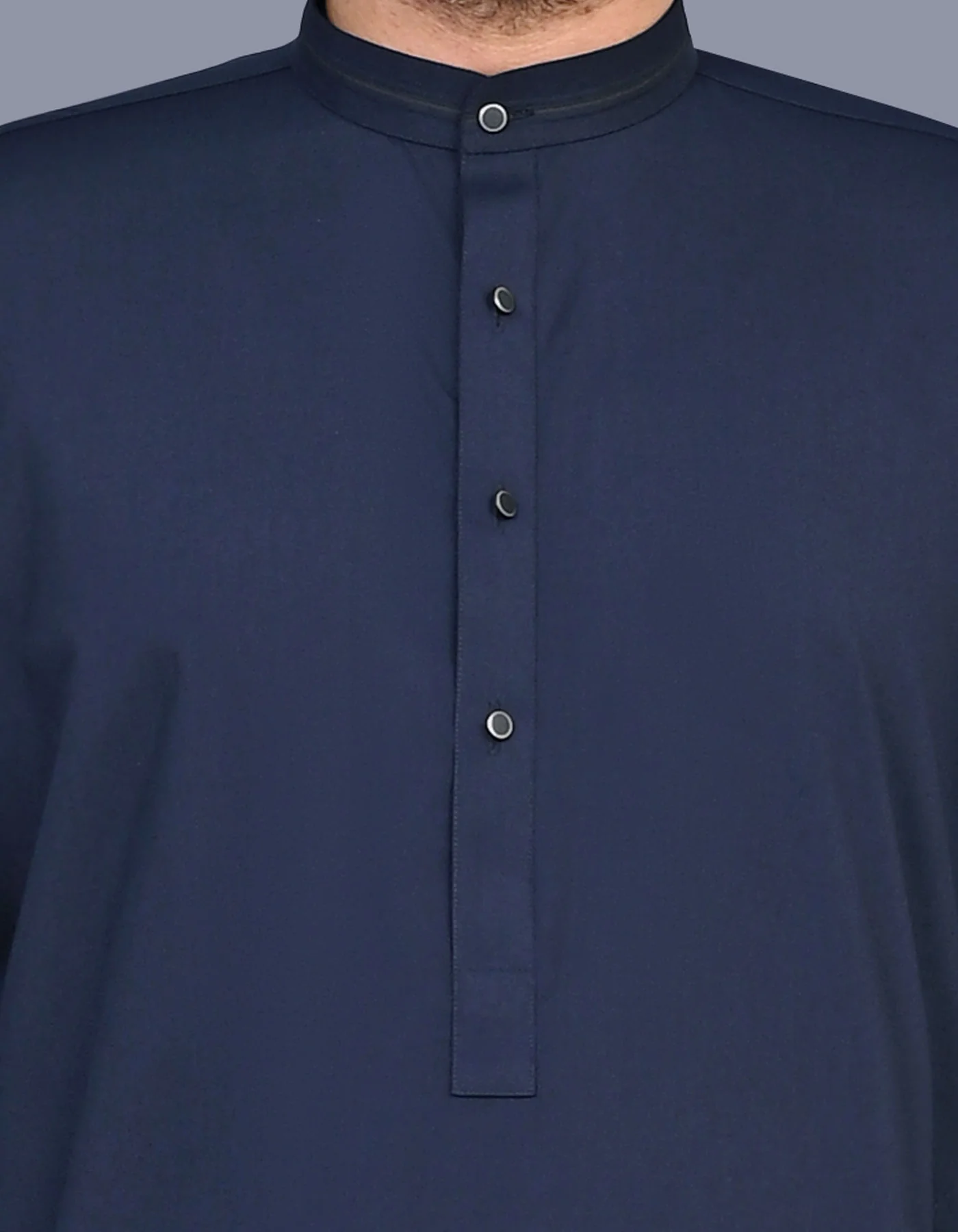 Navy Plain Kameez Shalwar - Image 2