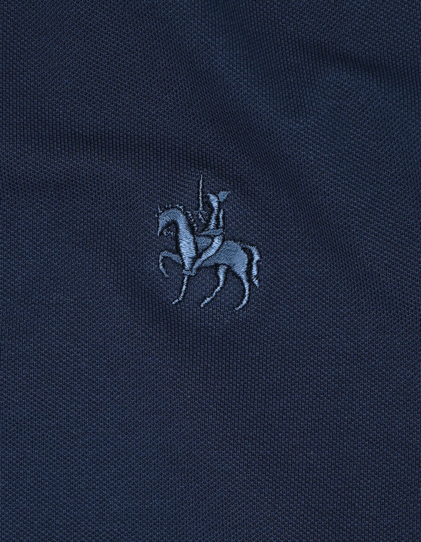 Navy Plain Pique Polo Shirt - Image 4