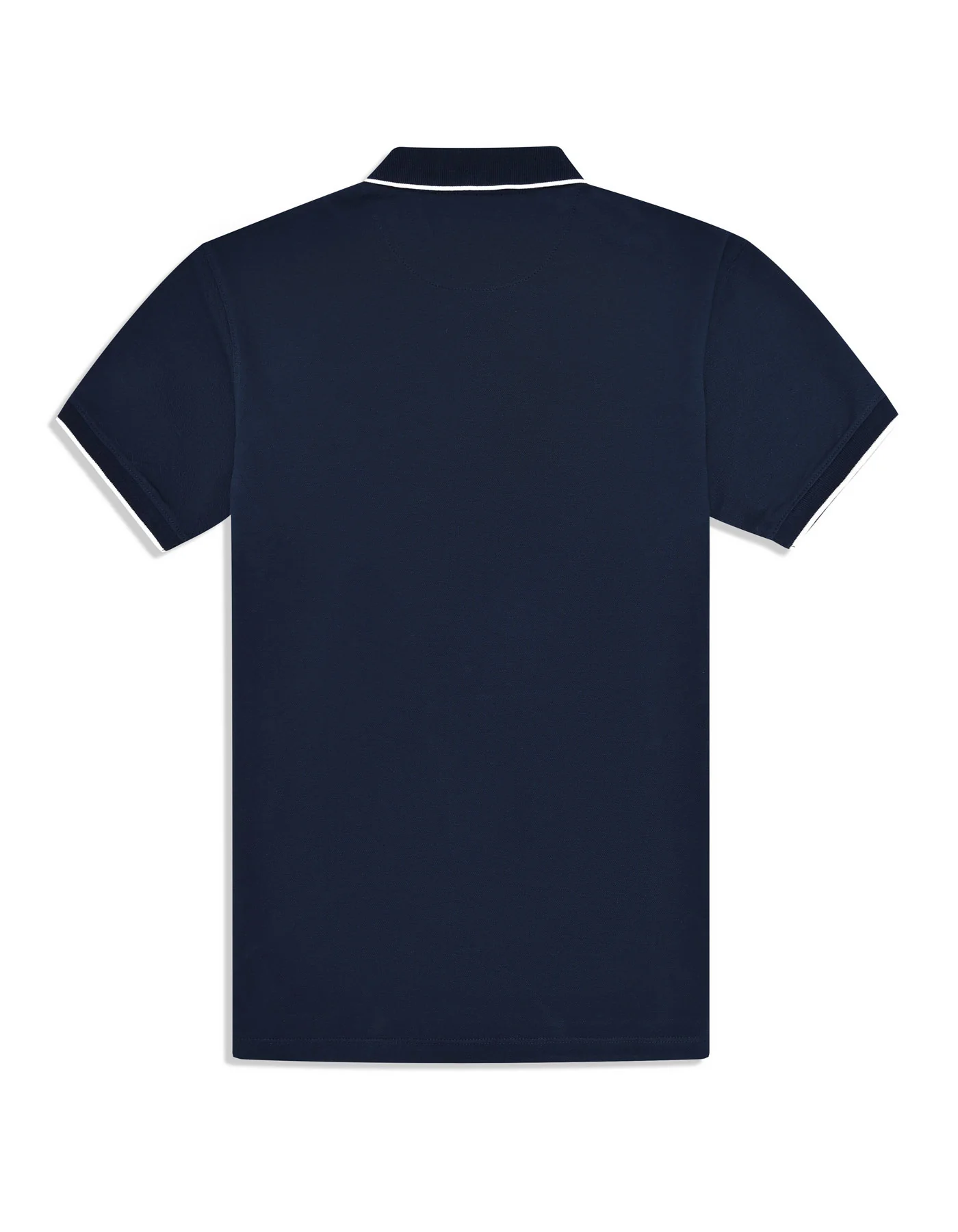 Navy Plain Pique Polo Shirt - Image 5