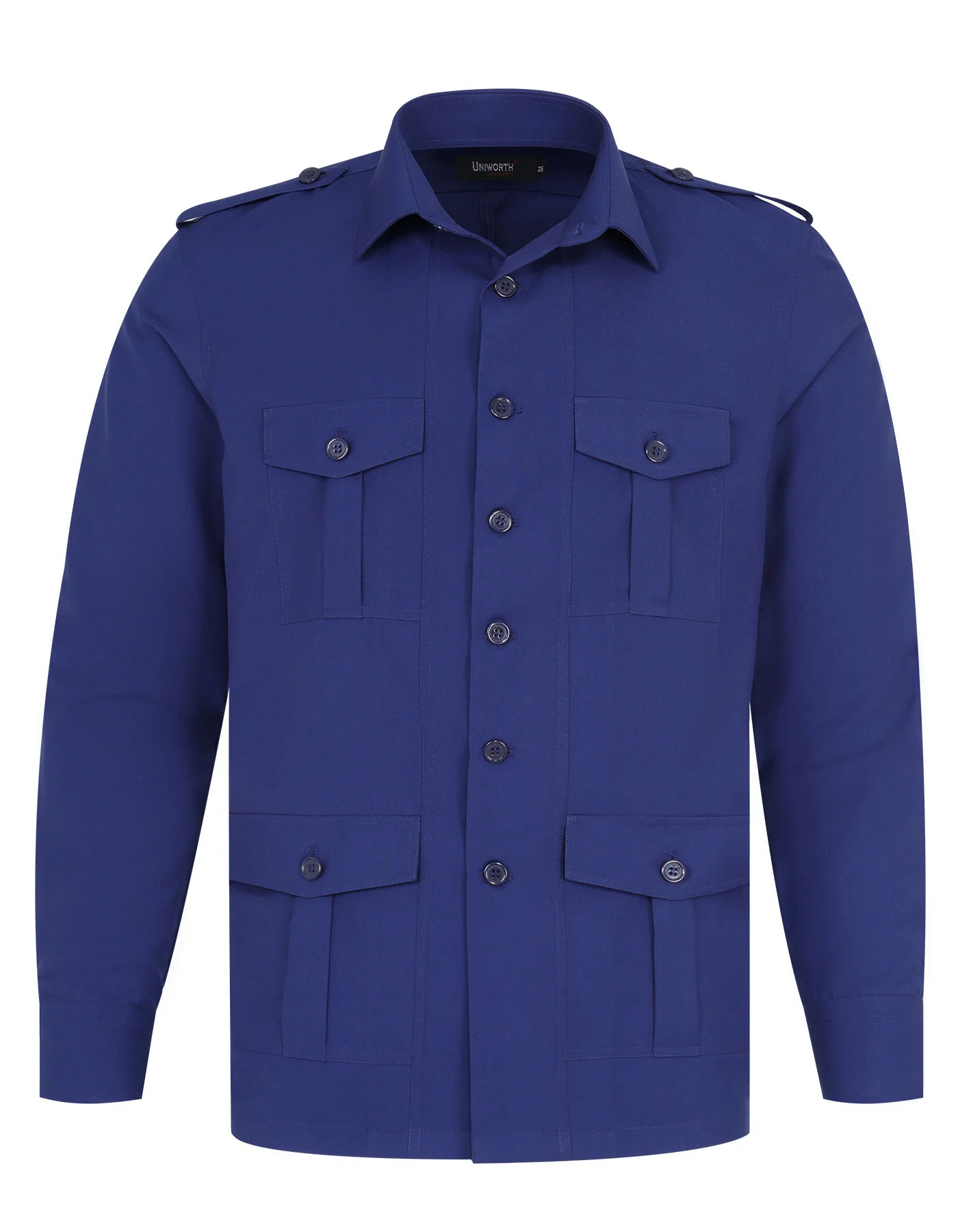 Navy Plain Safari Suit