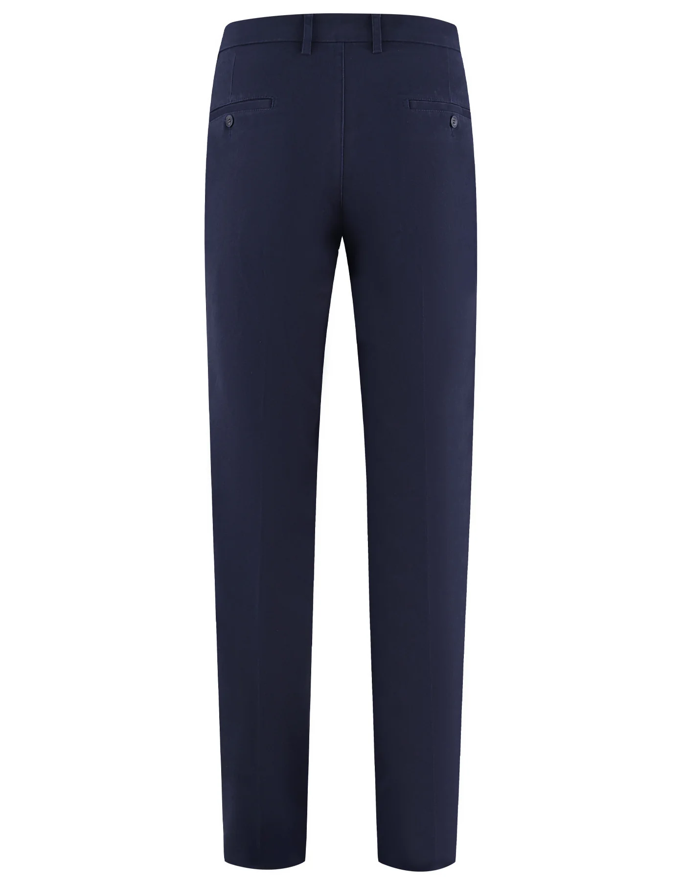 Navy Plain Smart Fit Cotton Trouser - Image 5