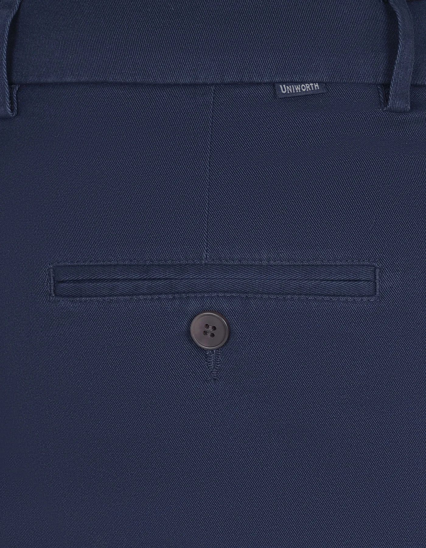 Navy Plain Smart Fit Cotton Trouser - Image 4