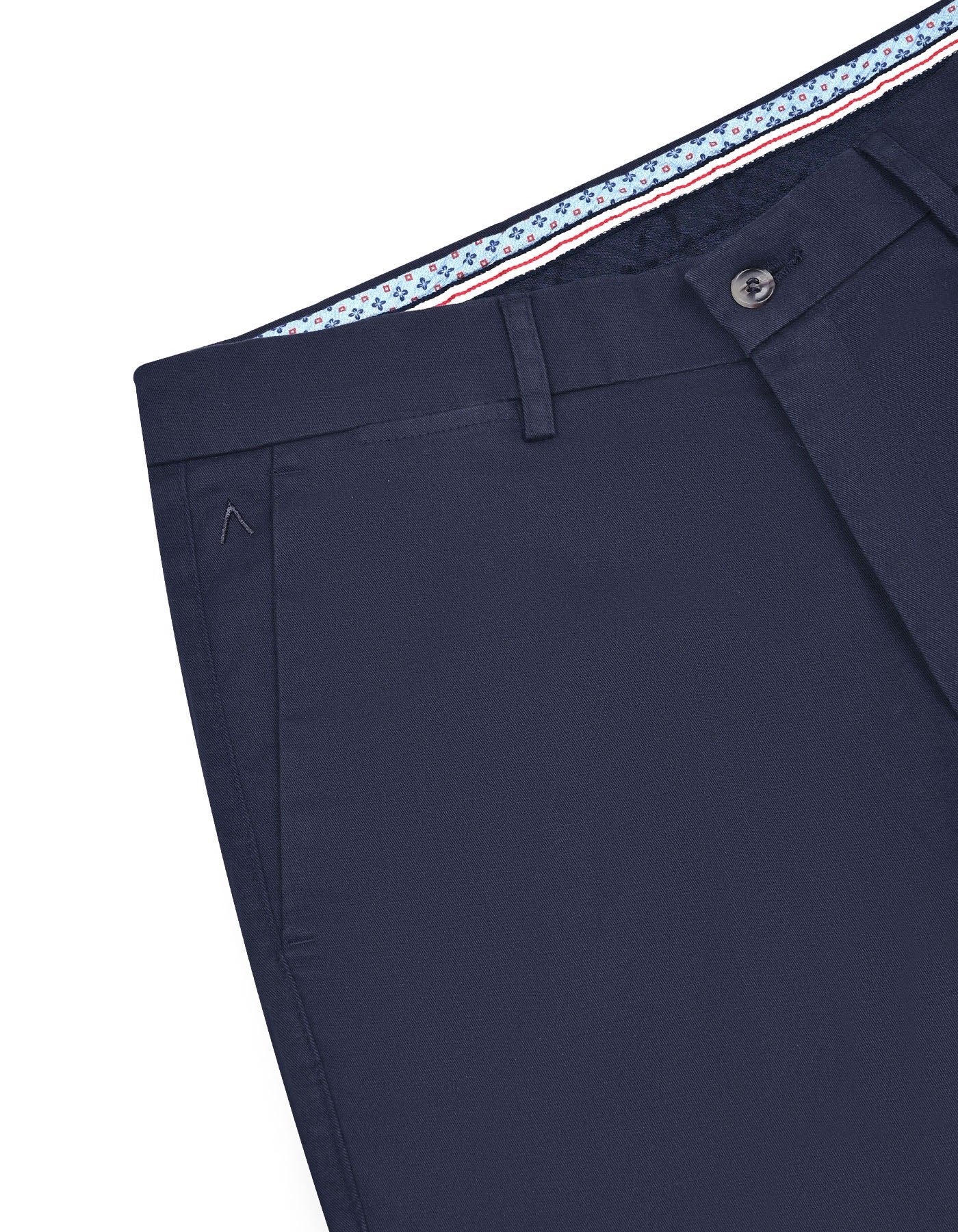 Navy Plain Smart Fit Cotton Trouser - Image 3