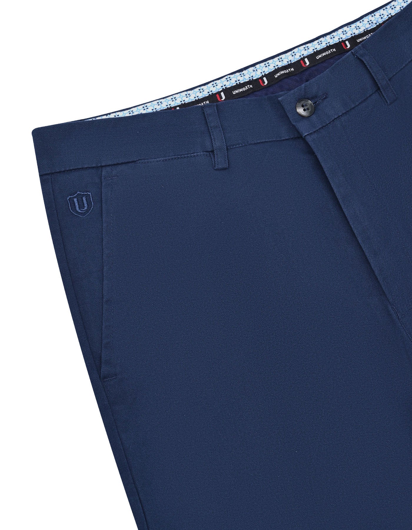 Navy Plain Smart Fit Cotton Trouser - Image 3