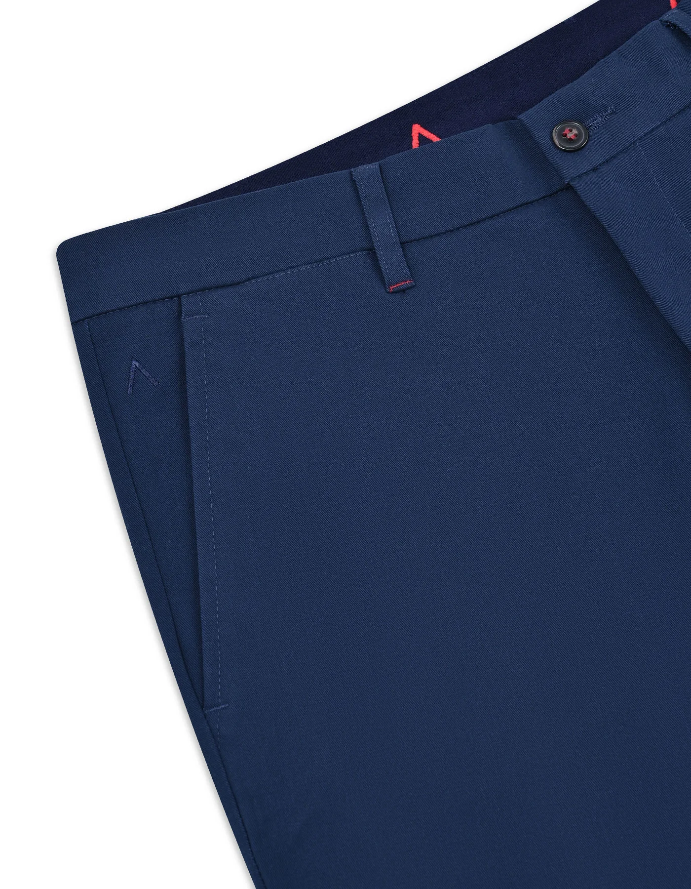 Navy Plain Smart Fit Cotton Trouser - Image 3