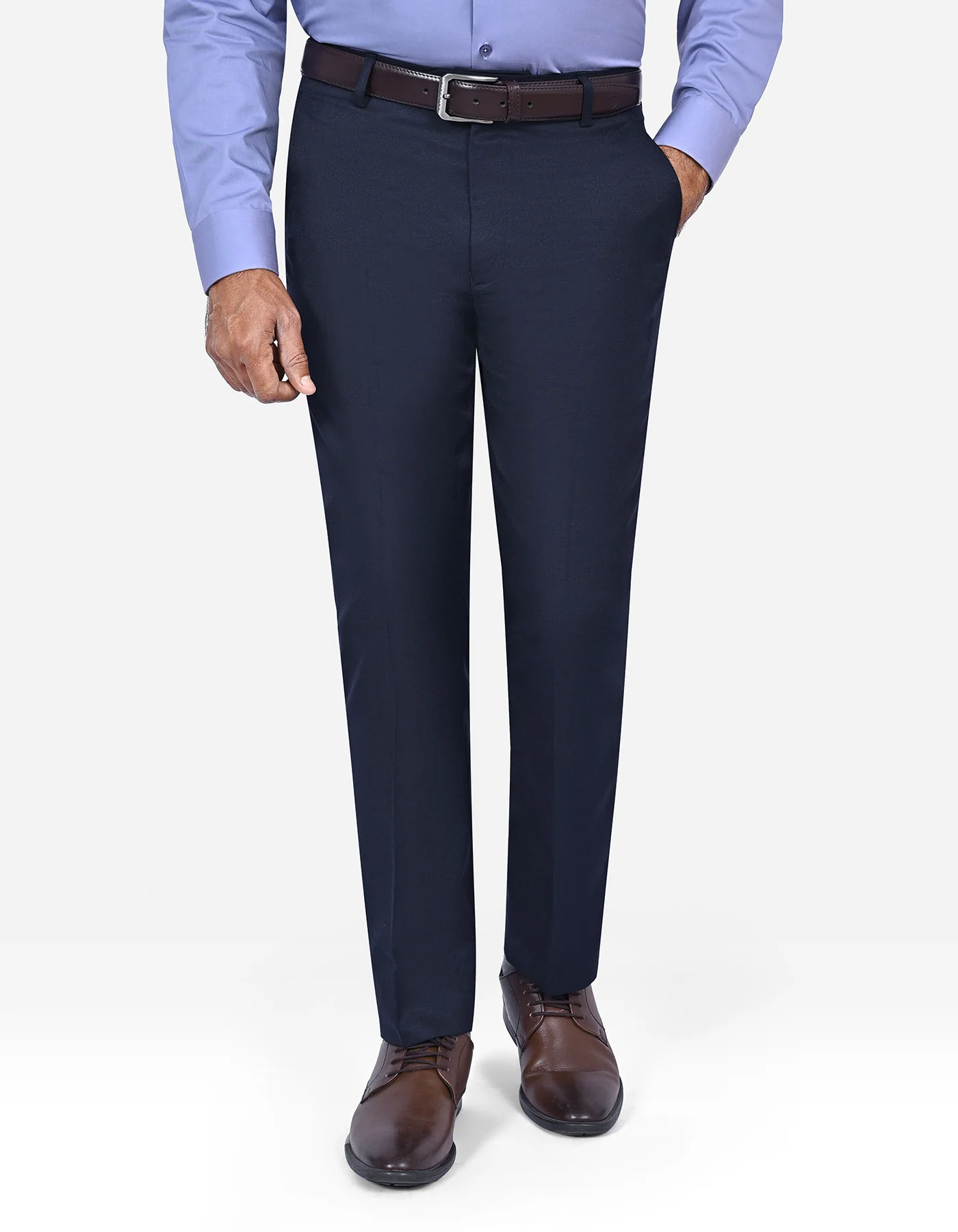 Navy Plain Smart Fit Formal Trouser