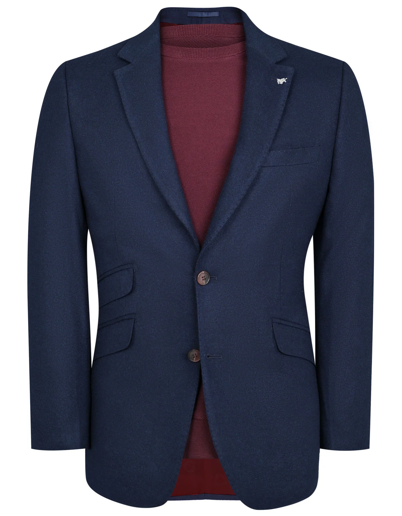 Navy Plain Tailored Smart Fit Coat