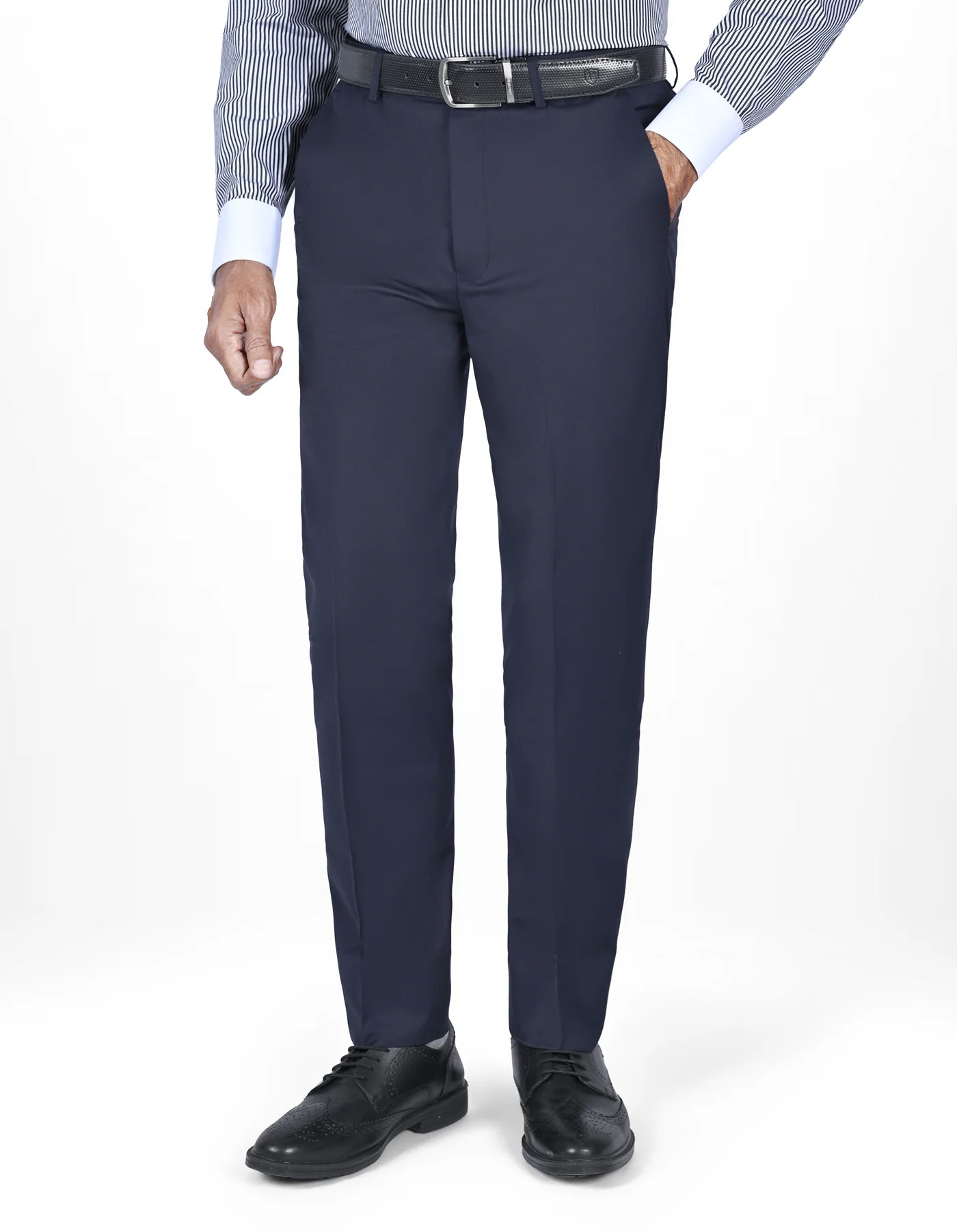 Navy Plain Tailored Smart Fit Formal Trouser