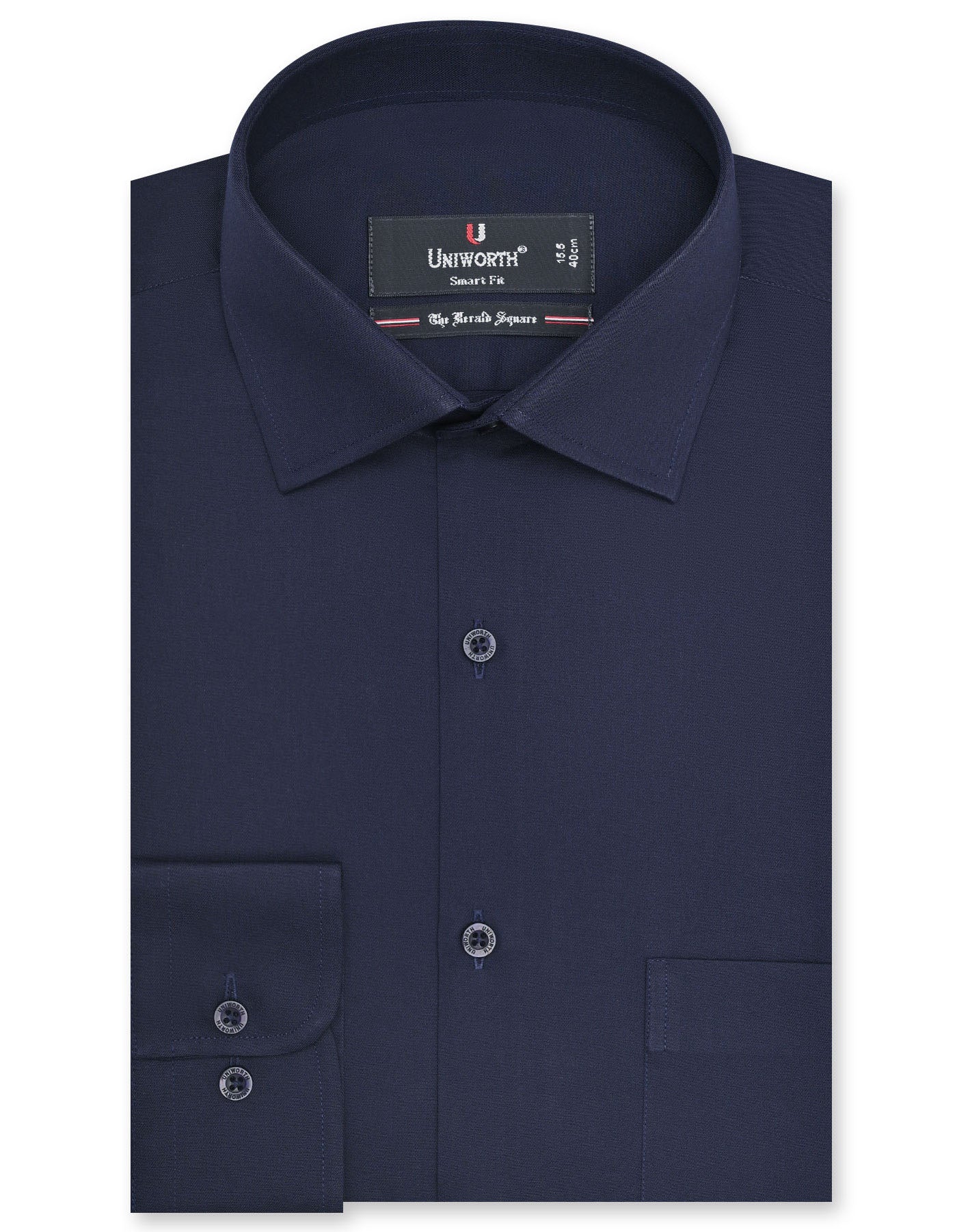 Navy Plain Tailored Smart Fit Shirt