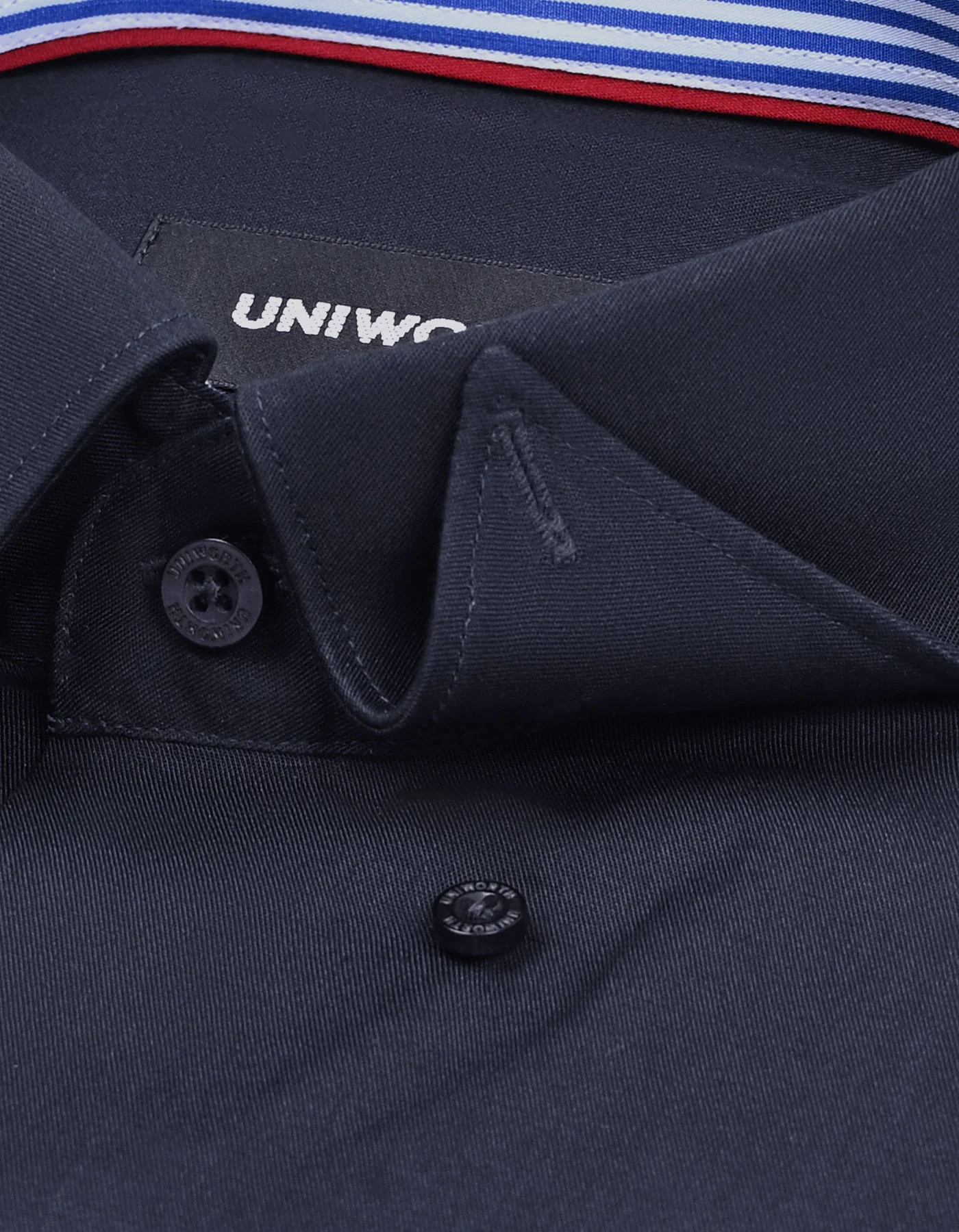 Navy Plain Tailored Smart Fit Shirt - Image 3