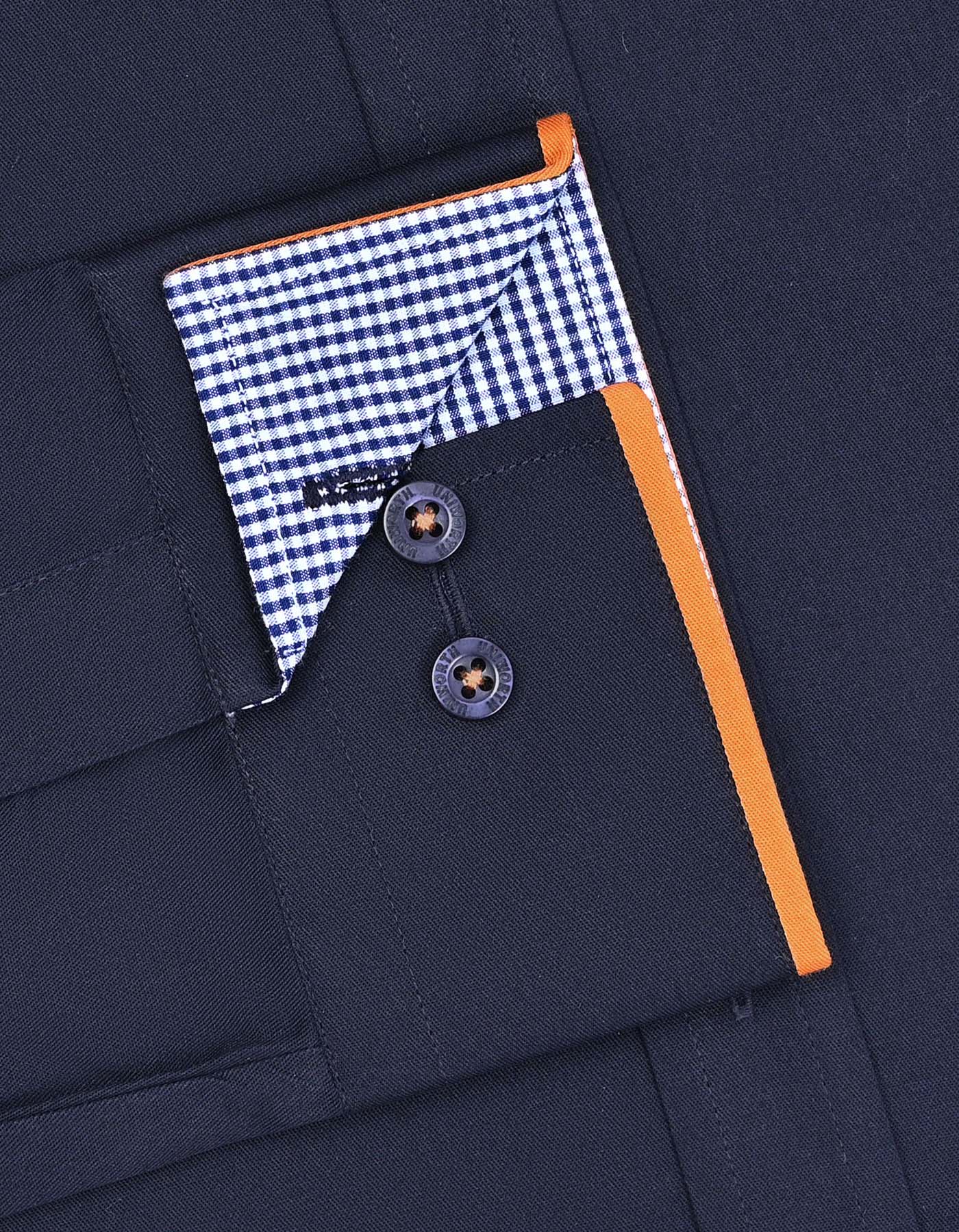 Navy Plain Tailored Smart Fit Shirt - Image 3
