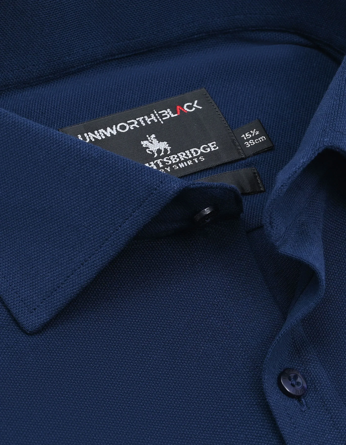 Navy Plain Tailored Smart Fit Shirt - Image 2