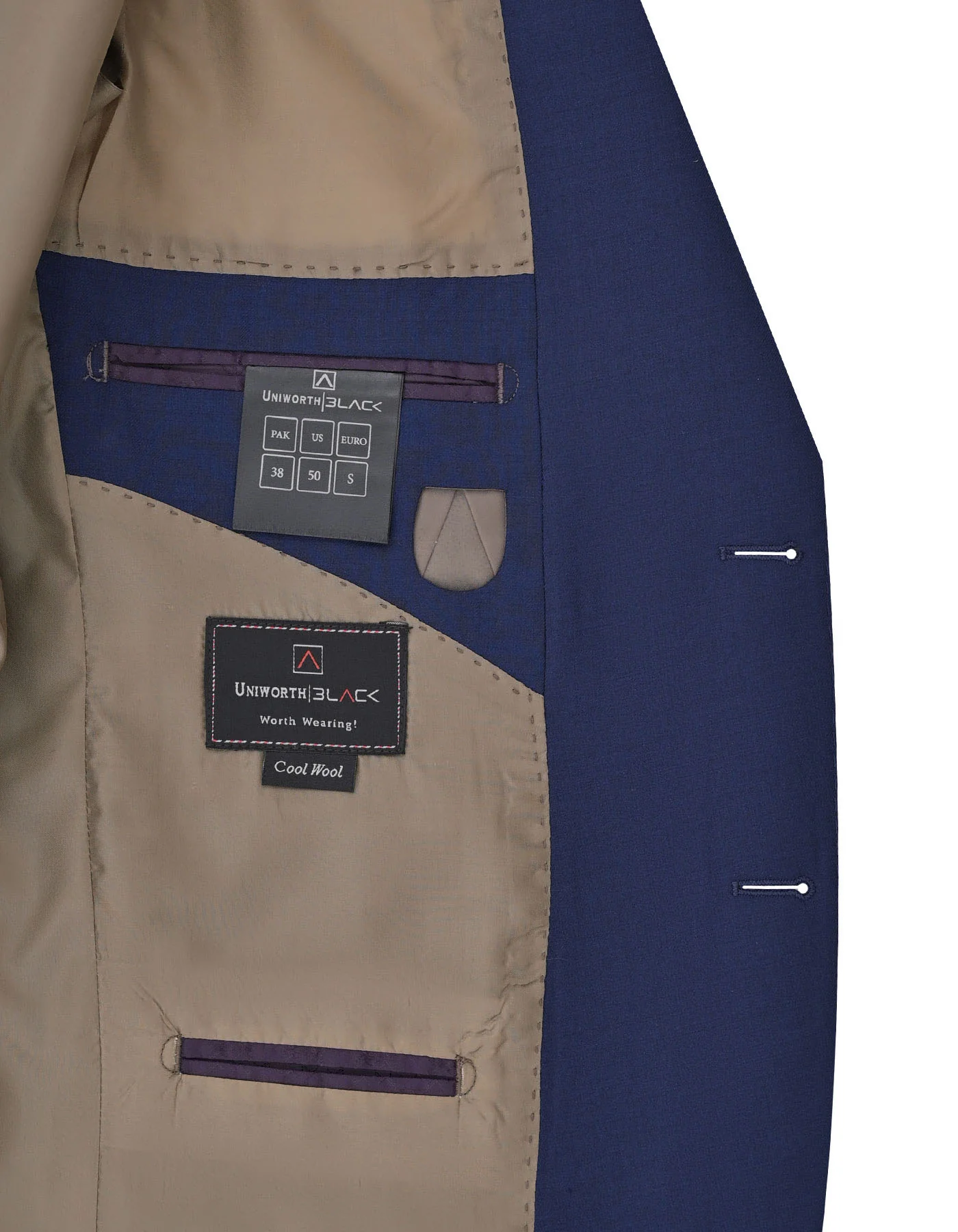 Navy Plain Tailored Smart Fit Suit - Image 4