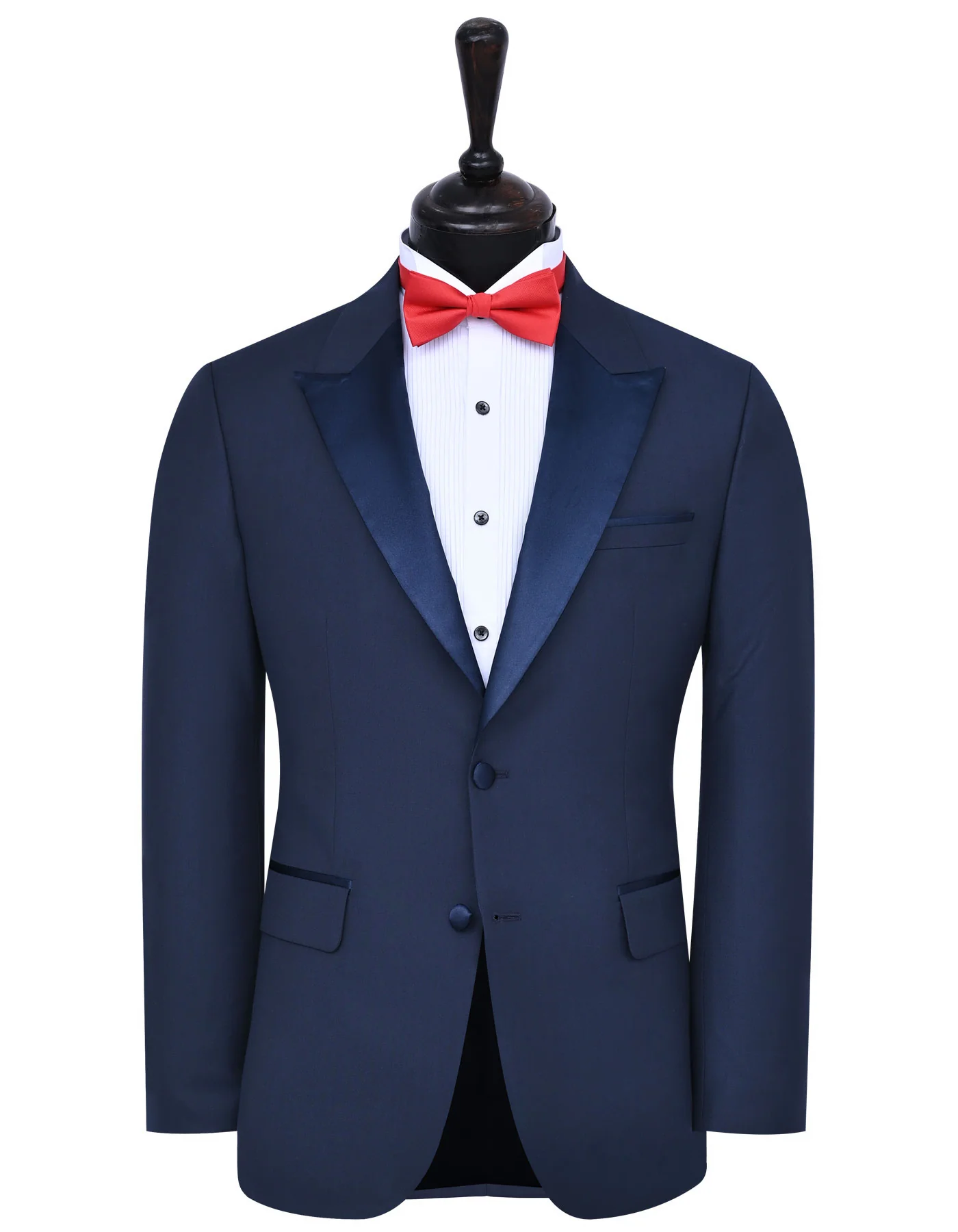 Navy Plain Tailored Smart Fit Tuxedo Suit
