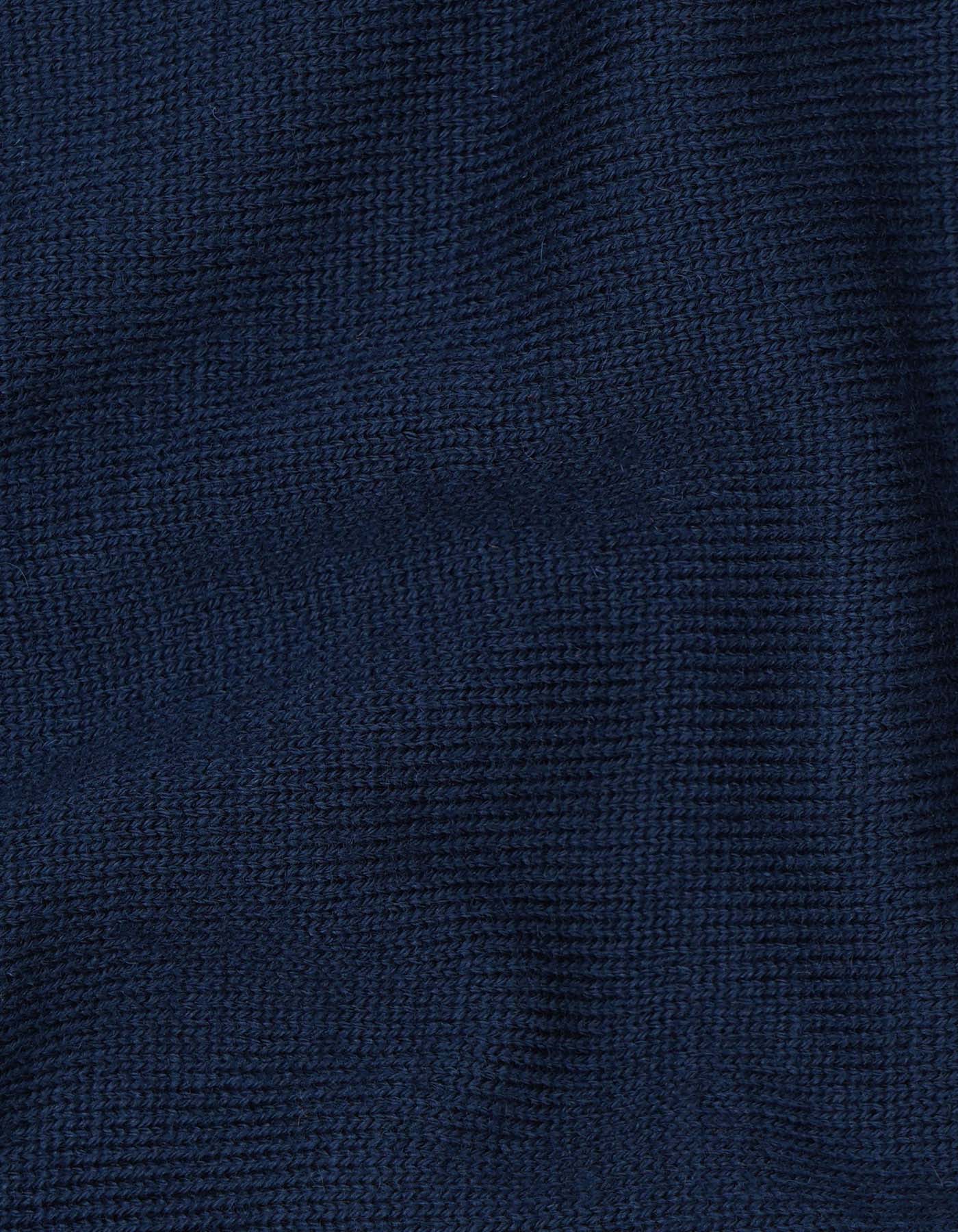 Navy Plain V-Neck Sleeveless Sweater - Image 4