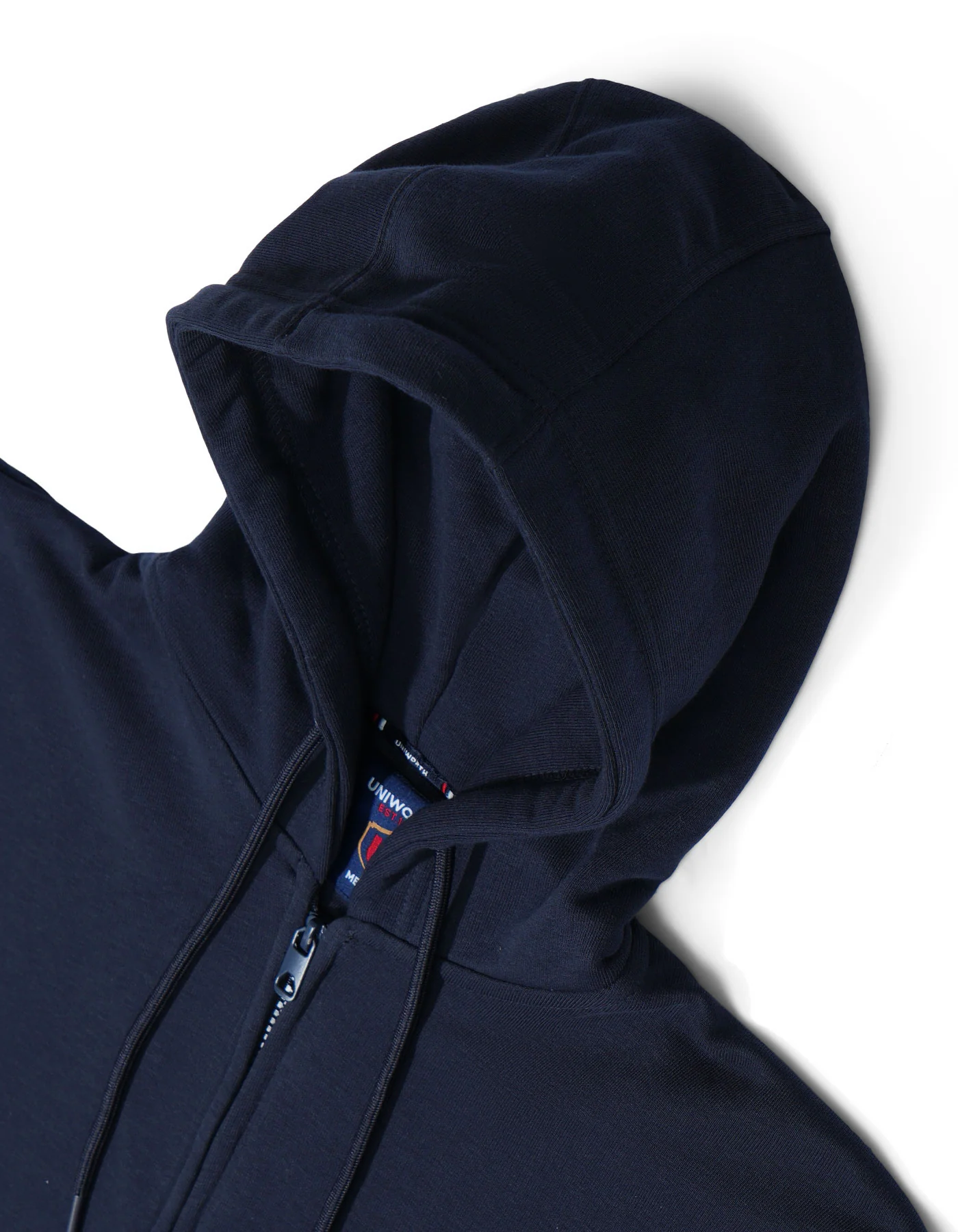 Navy Plain Zipper Hoodie - Image 3