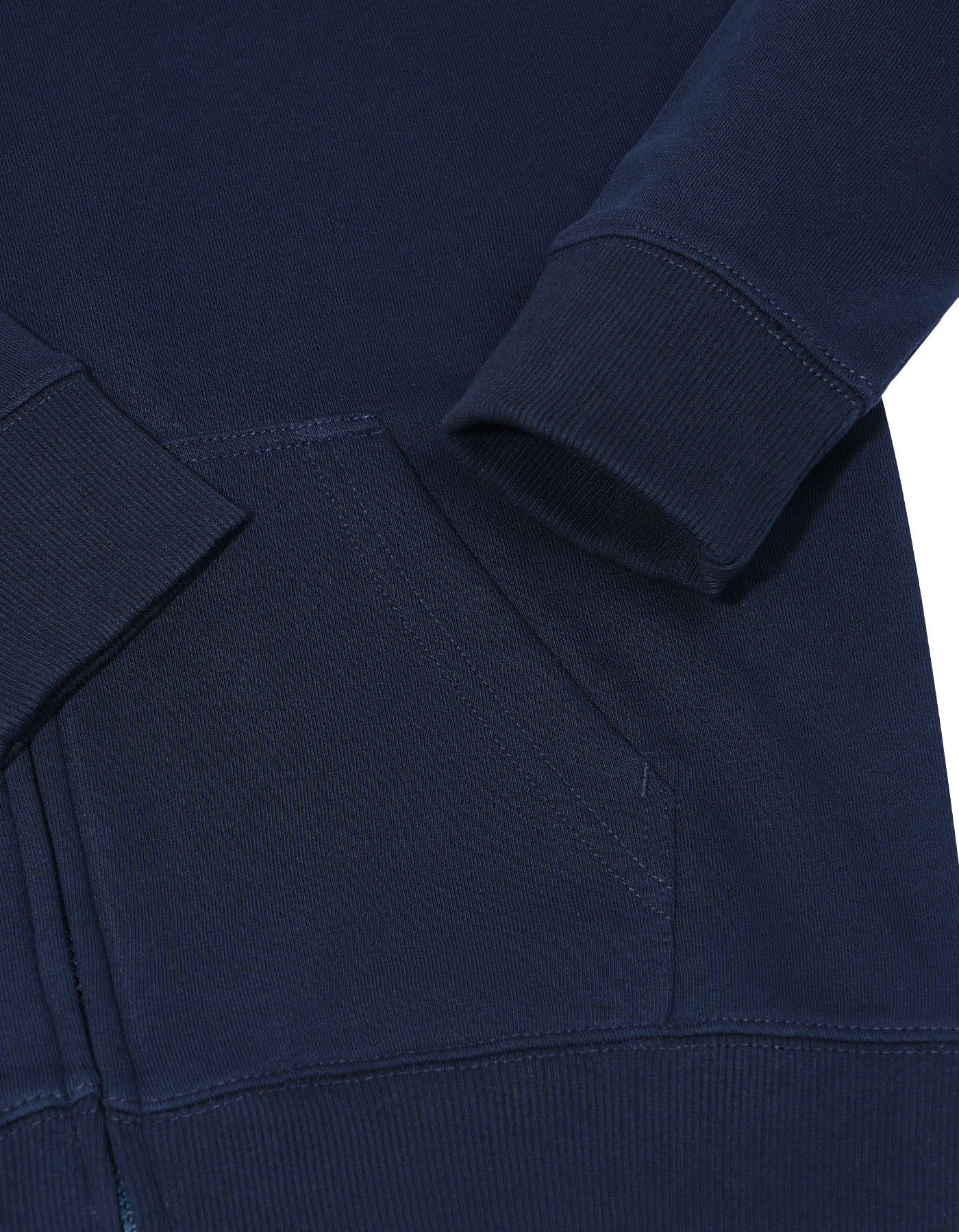 Navy Plain Zipper Hoodie - Image 5