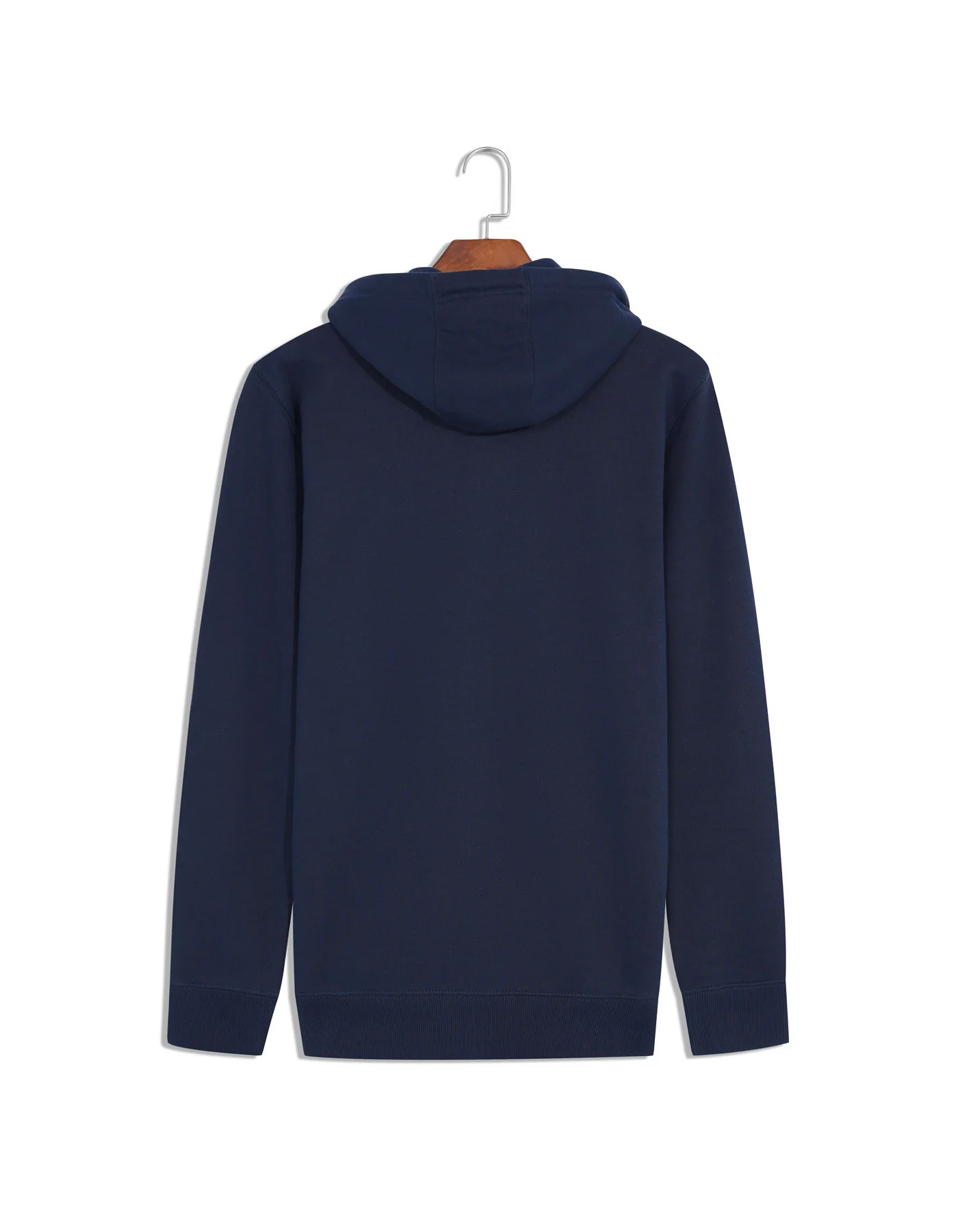 Navy Plain Zipper Hoodie - Image 6