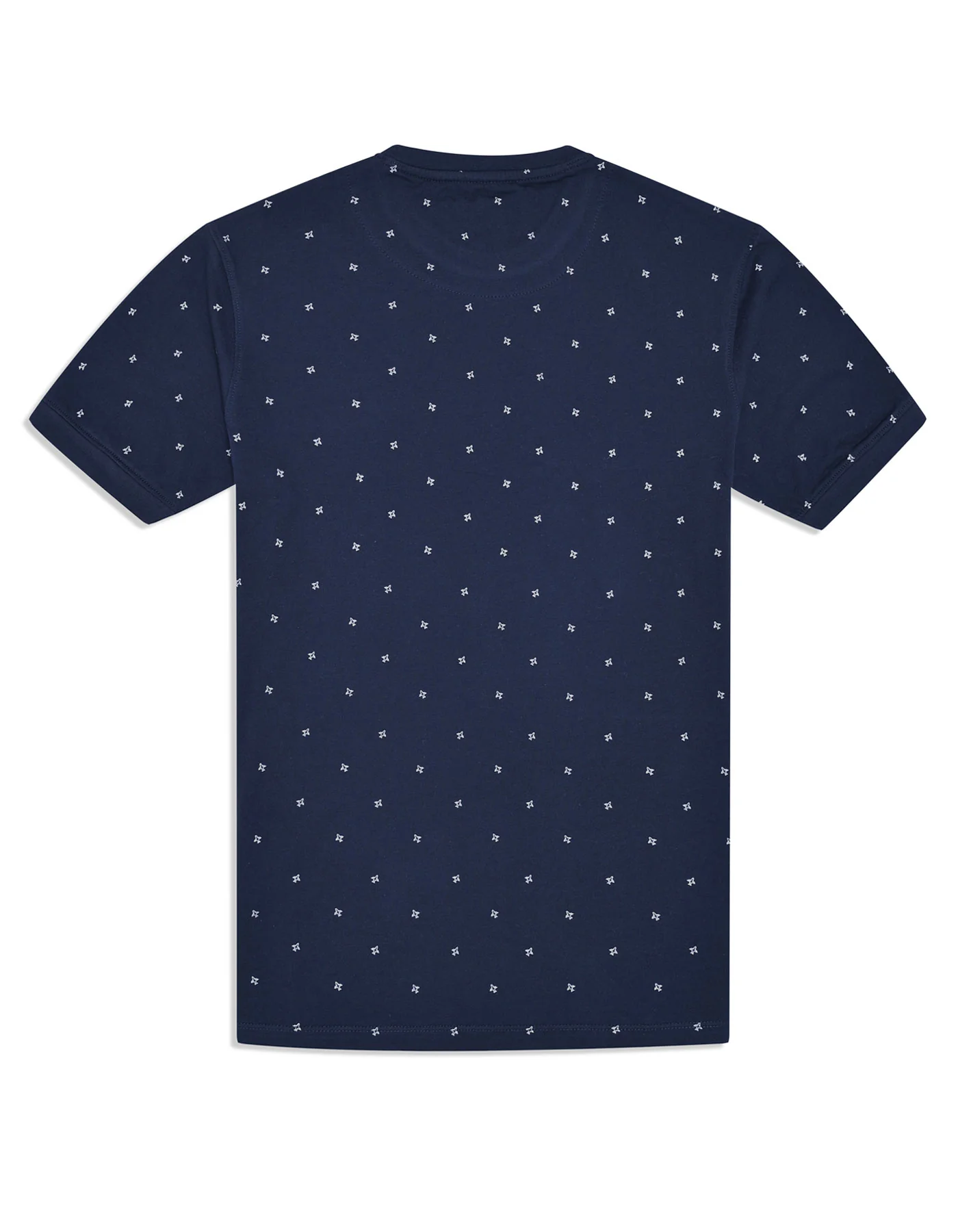 Navy Printed Crew Neck T-shirt - Image 4