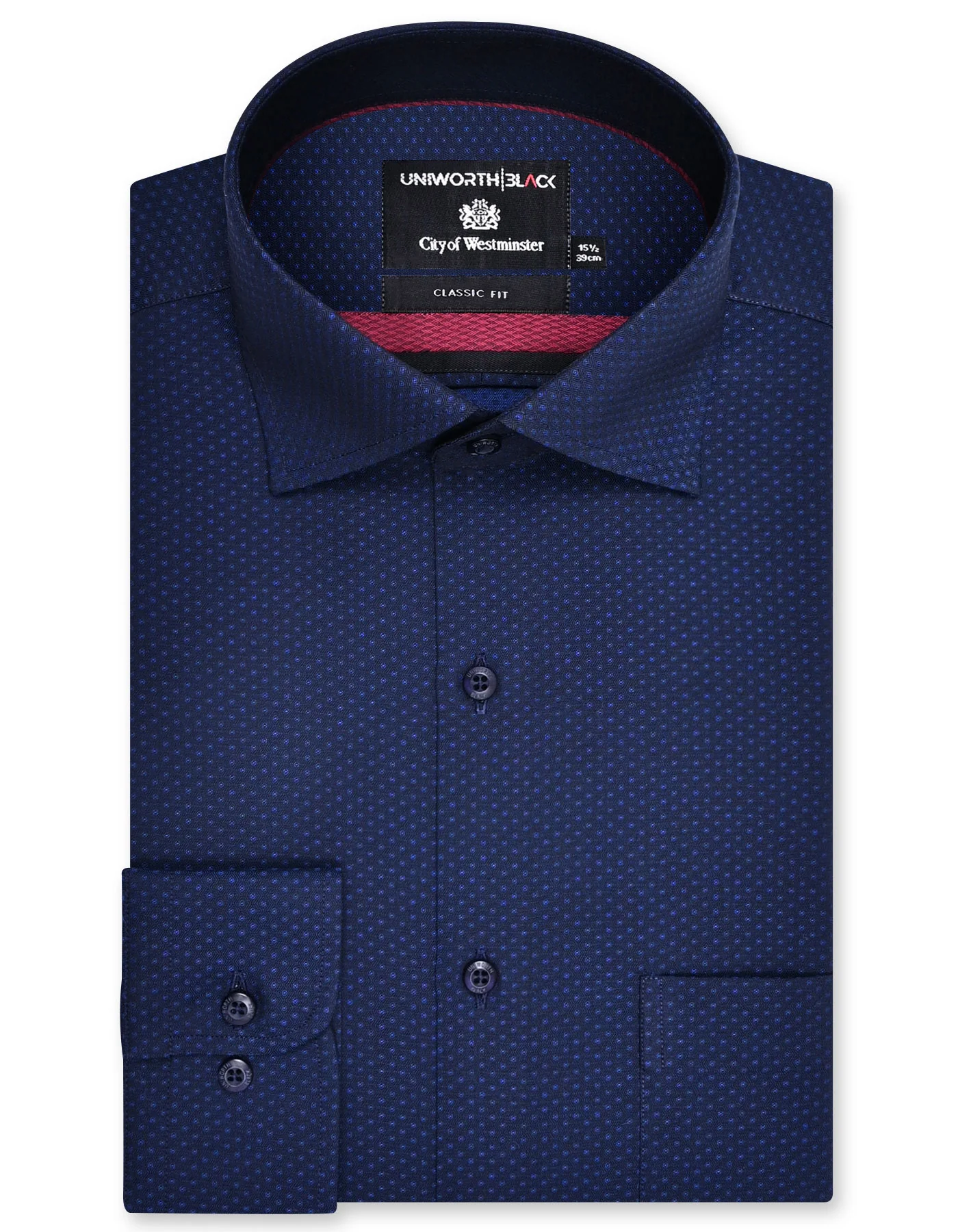 Navy Self Classic Fit Shirt