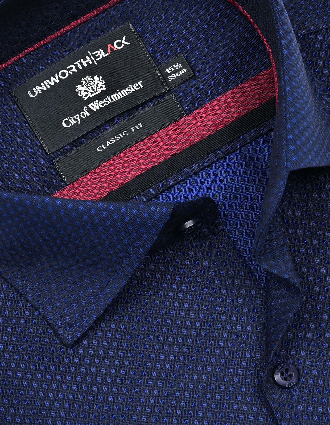 Navy Self Classic Fit Shirt - Image 2