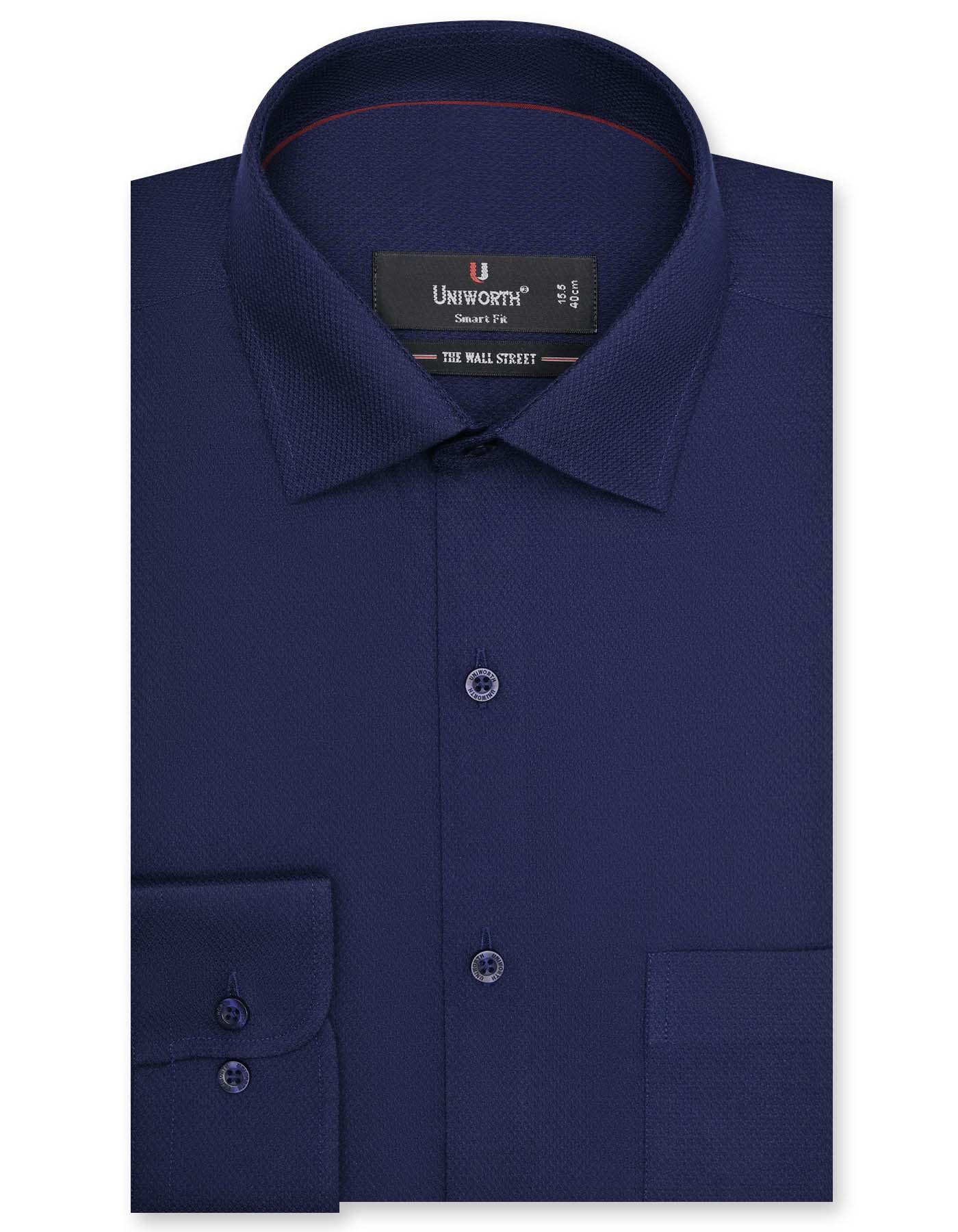 Navy Self Tailored Smart Fit Shirt