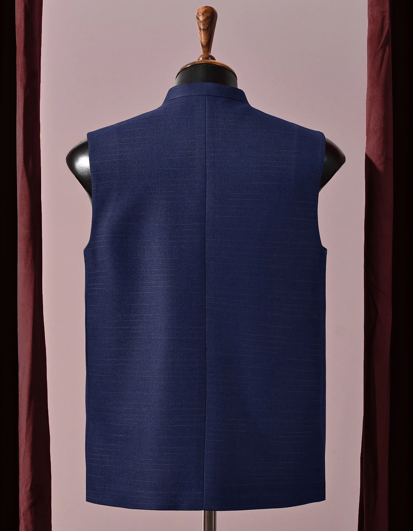 Navy Slub Designer Waistcoat - Image 3