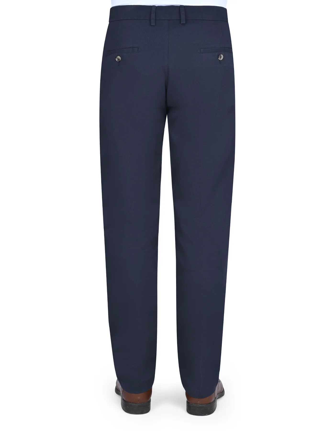 Navy Smart Fit Cotton Trouser - Image 5