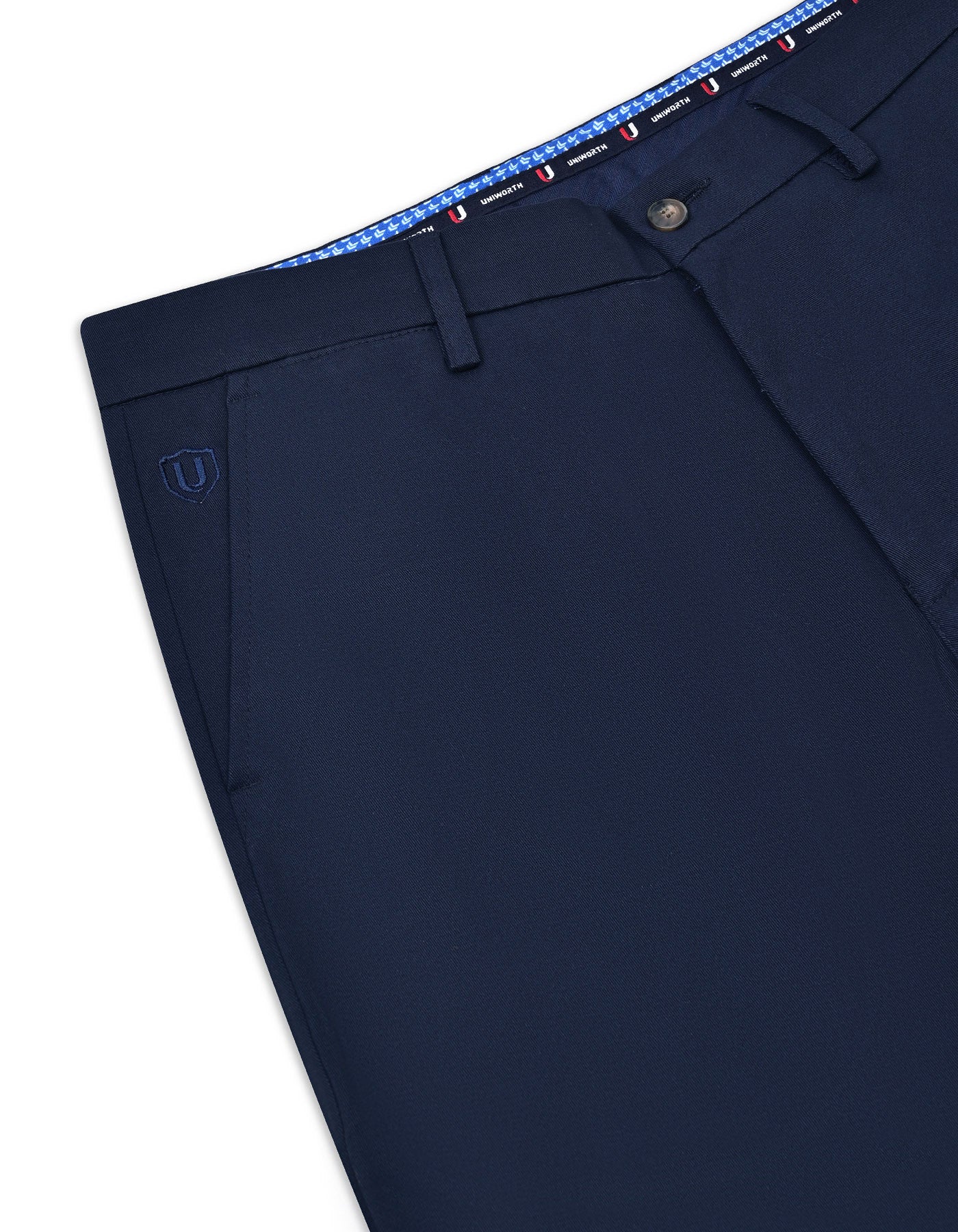 Navy Smart Fit Cotton Trouser - Image 3
