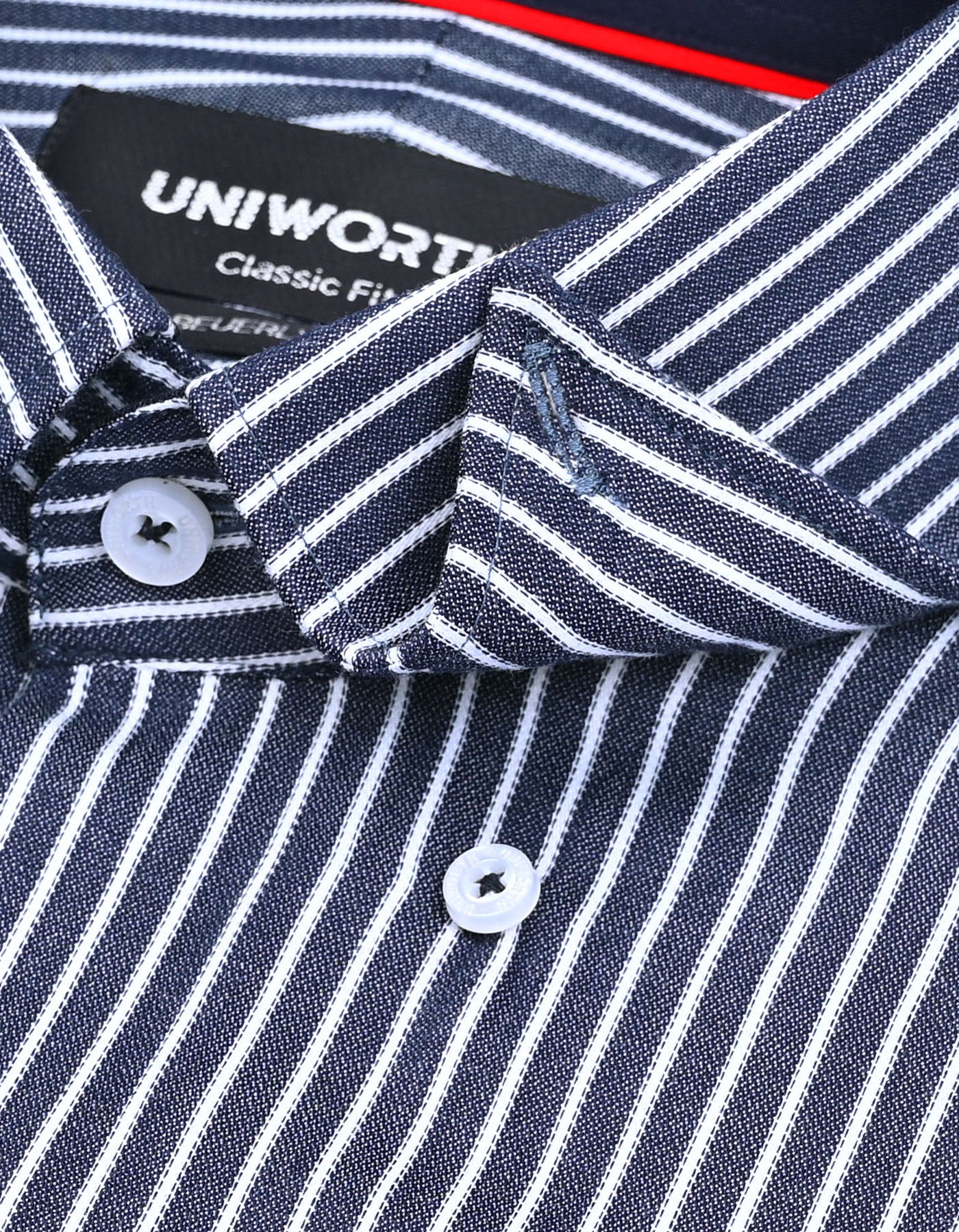 Navy Stripe Classic Fit Shirt - Image 3