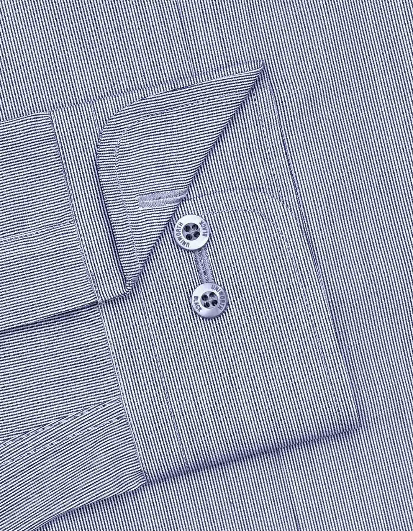 Navy Stripe Classic Fit Shirt - Image 3