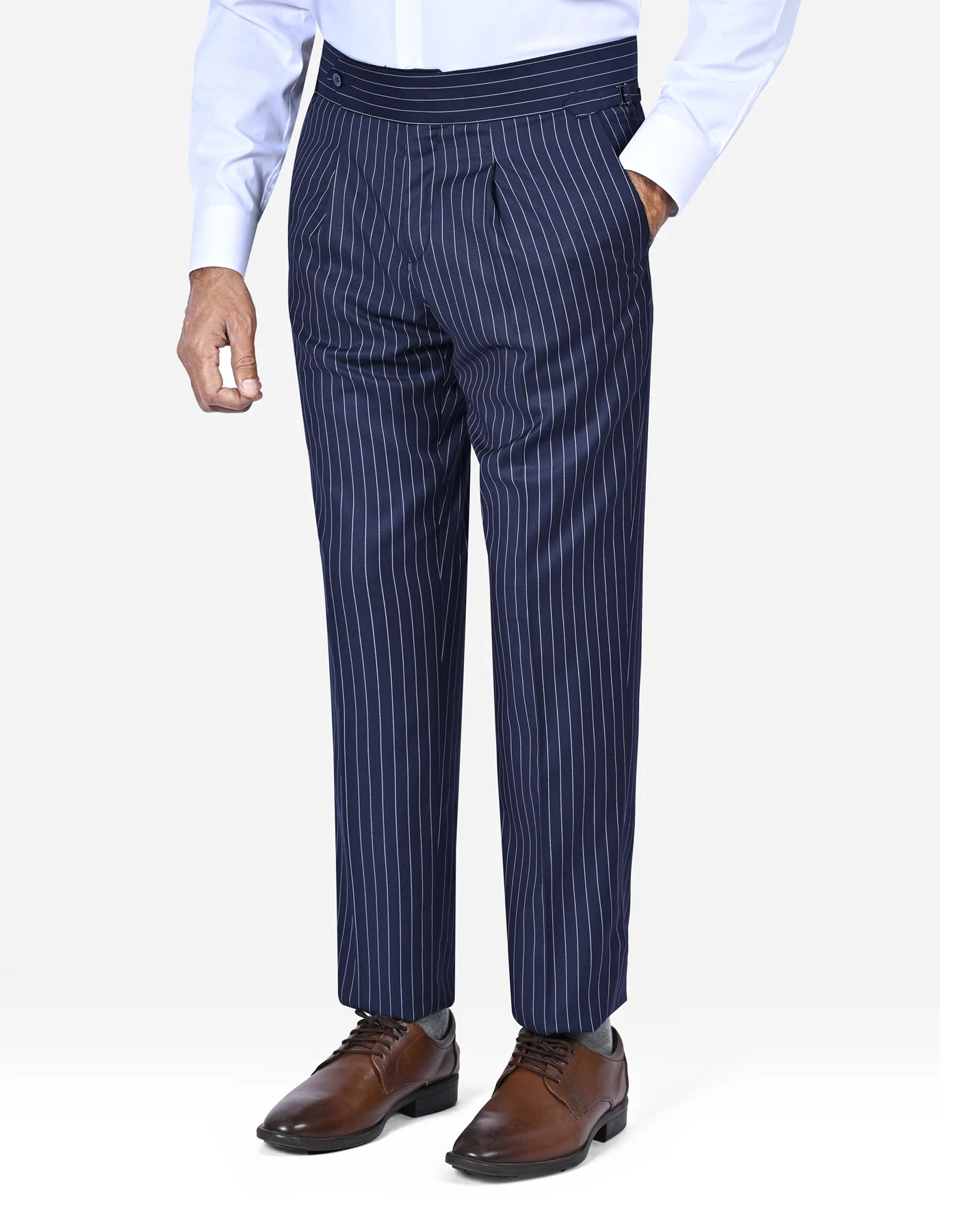 Navy Stripe Smart Fit Suit - Image 2