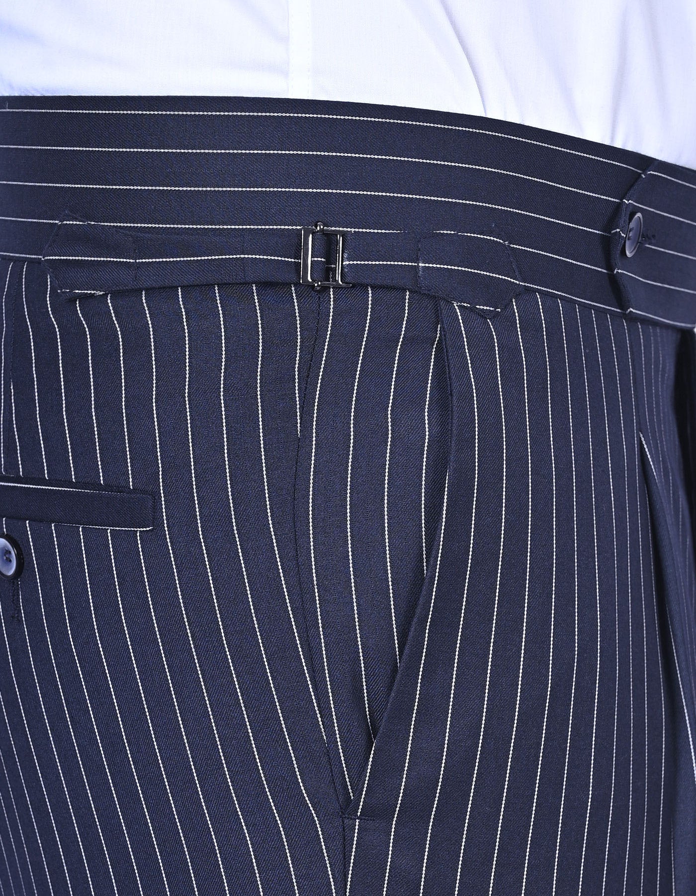 Navy Stripe Smart Fit Suit - Image 4