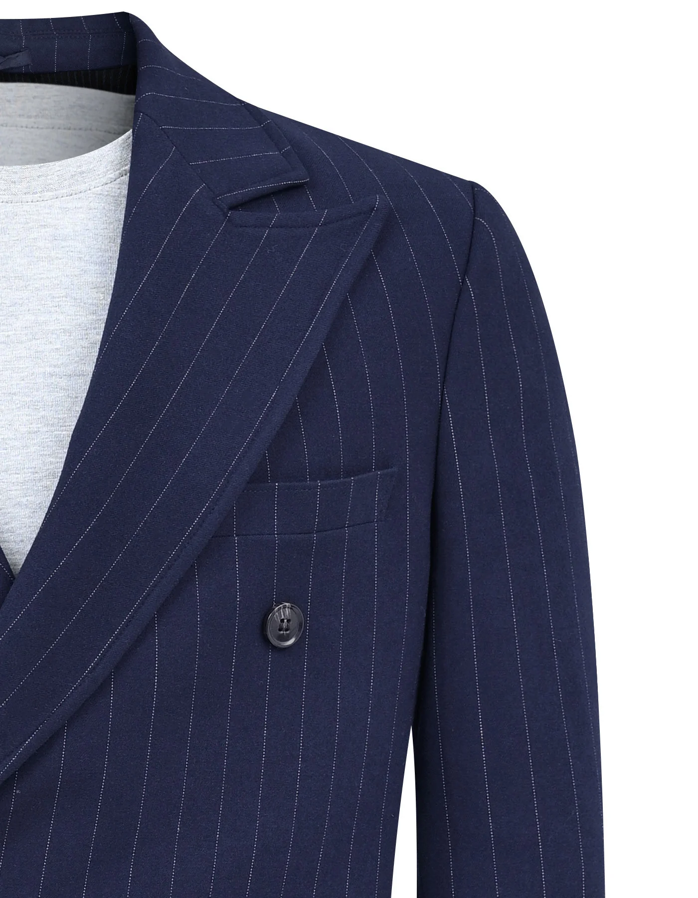 Navy Stripe Tailored Smart Fit Coat - Image 2