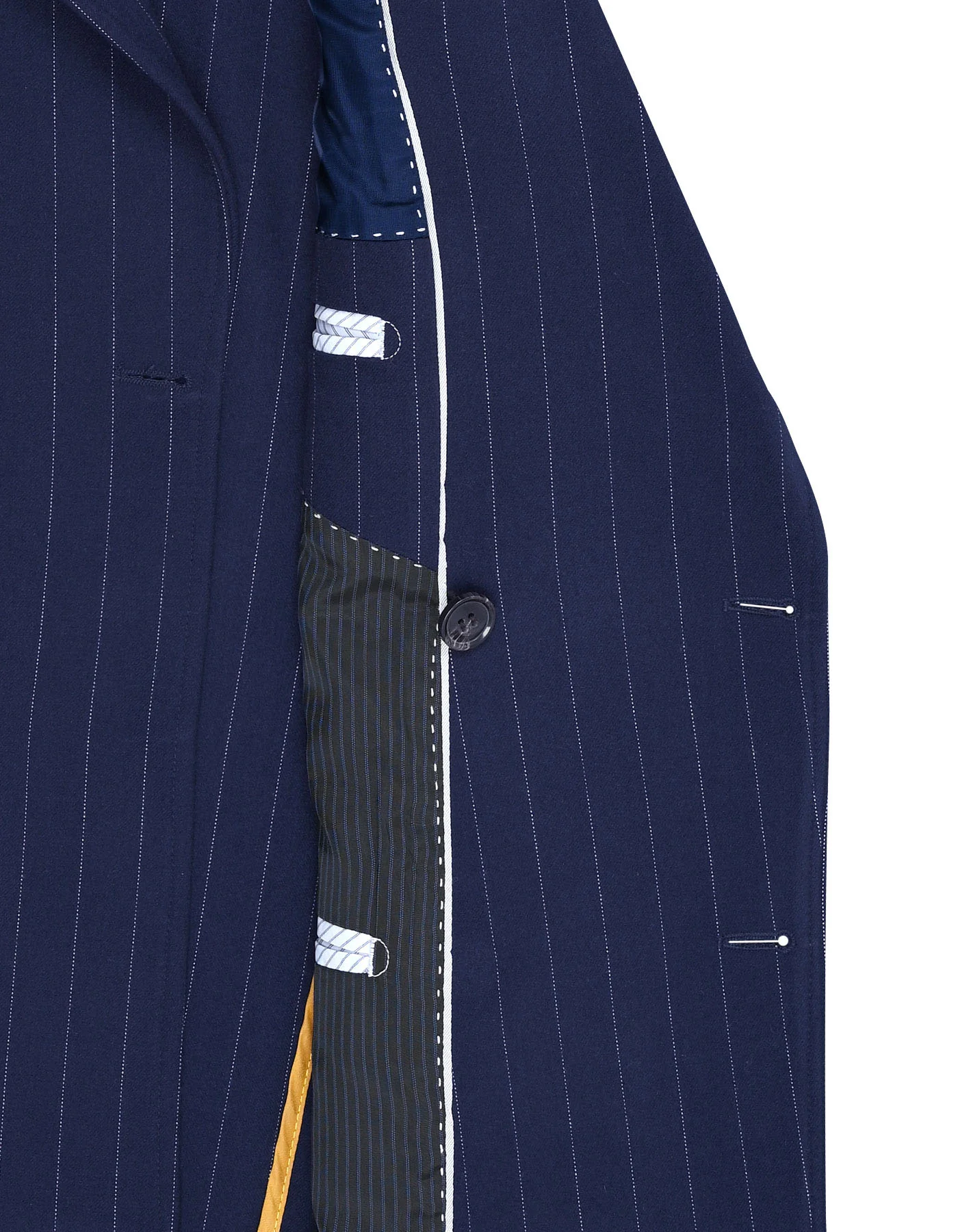 Navy Stripe Tailored Smart Fit Coat - Image 5
