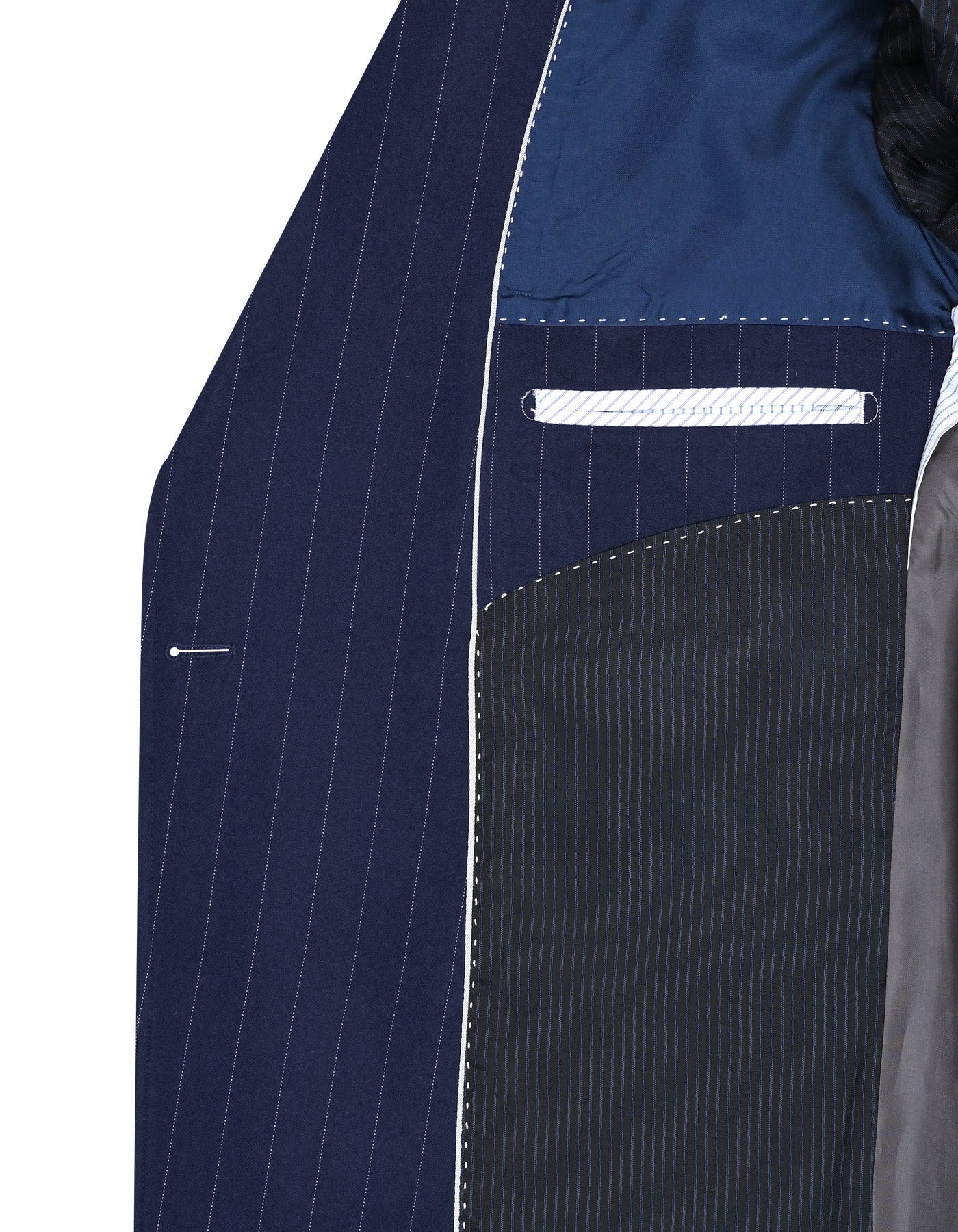 Navy Stripe Tailored Smart Fit Coat - Image 6