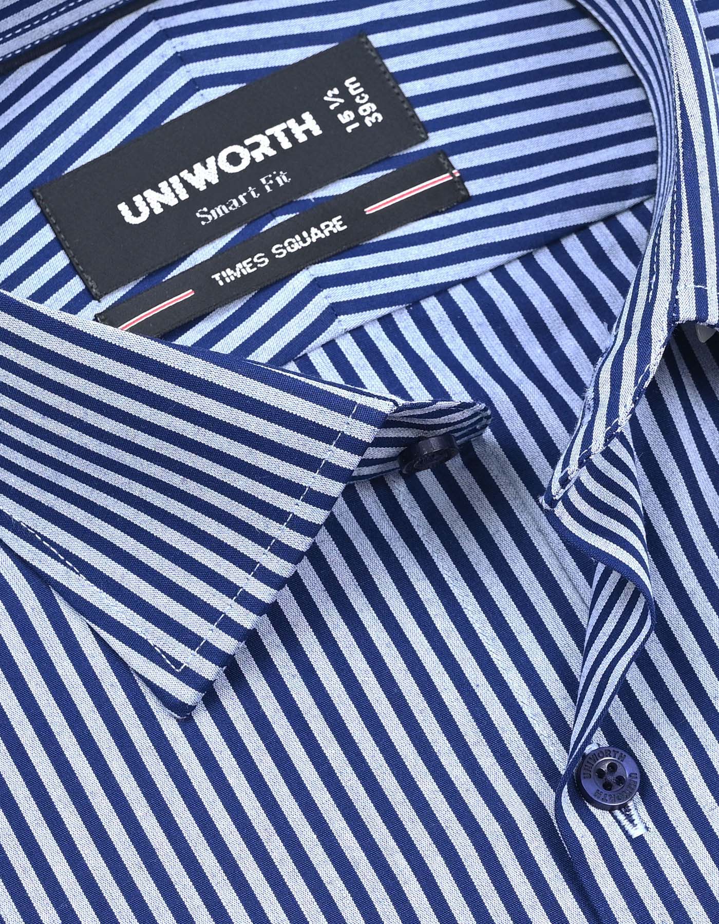 Navy Stripe Tailored Smart Fit Shirt - Image 2