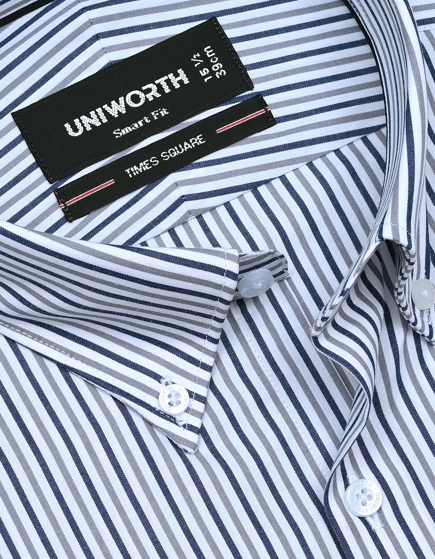 Navy Stripe Tailored Smart Fit Shirt - Image 2