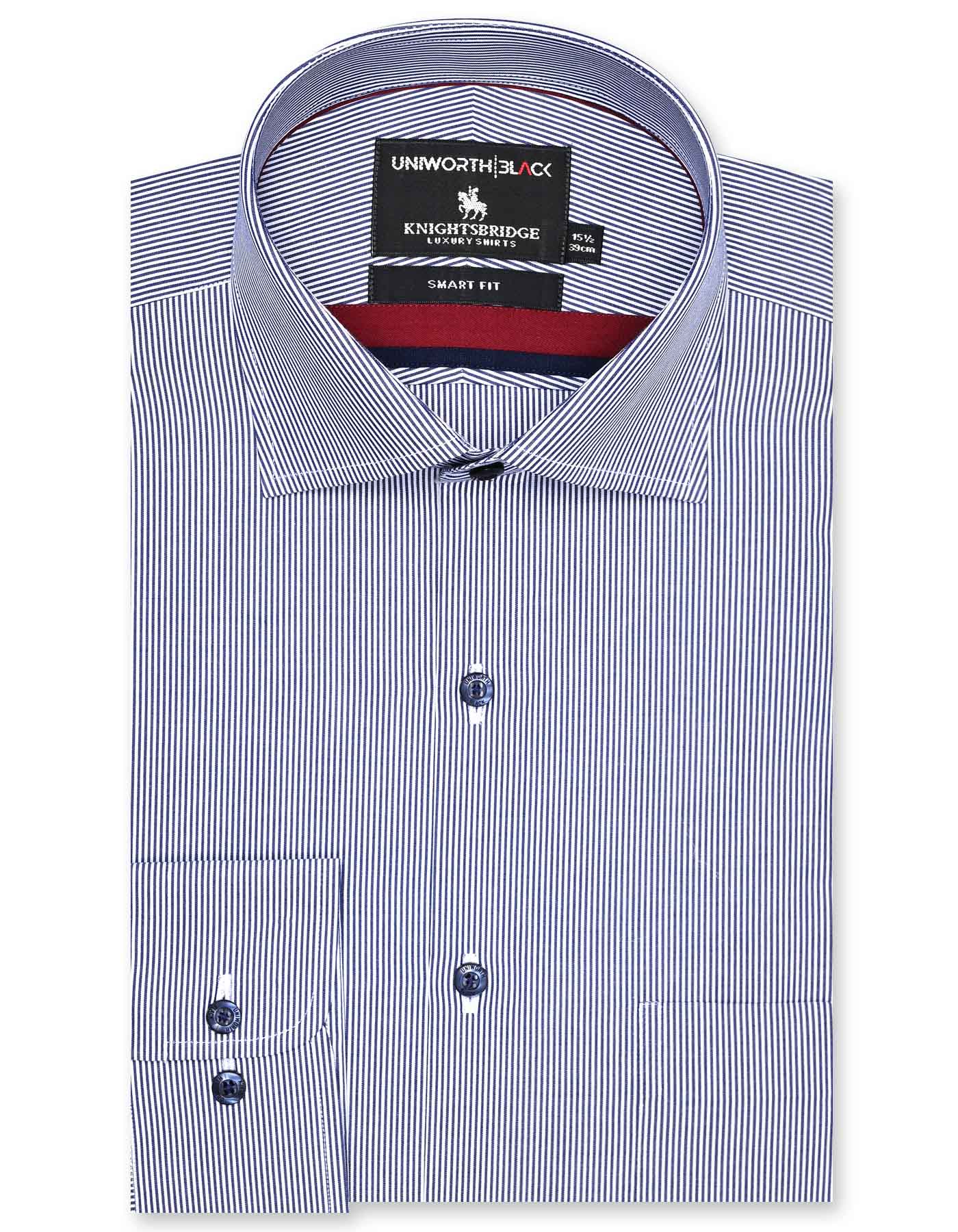 Navy Stripe Tailored Smart Fit Shirt