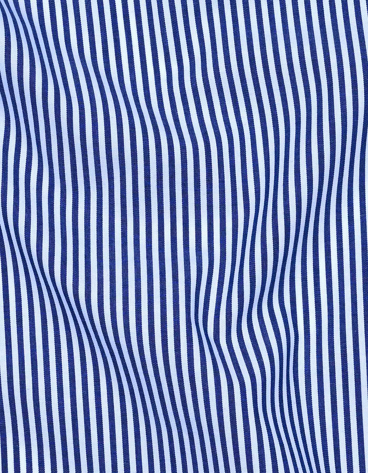 Navy Stripe Tailored Smart Fit Shirt - Image 4