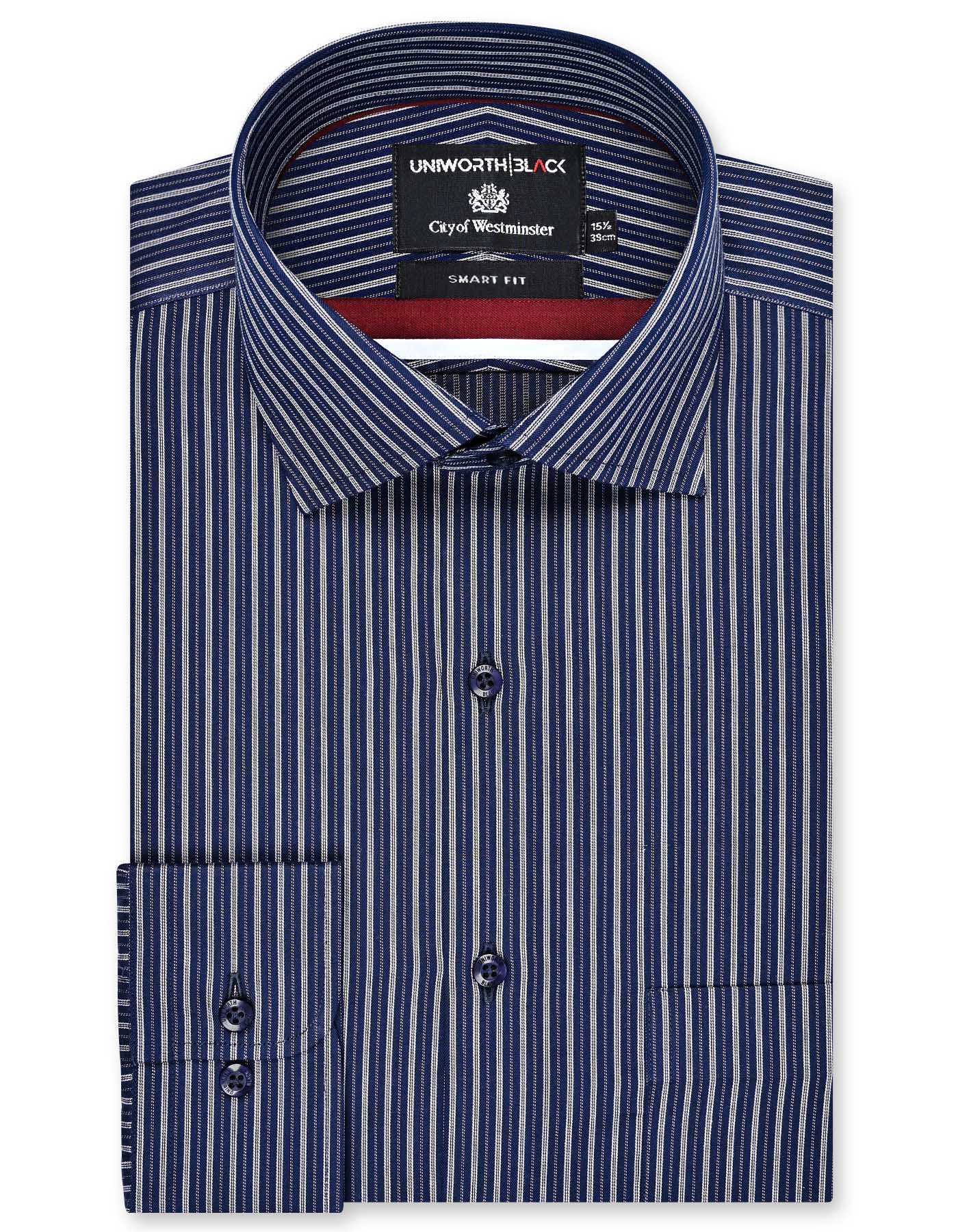 Navy Stripe Tailored Smart Fit Shirt