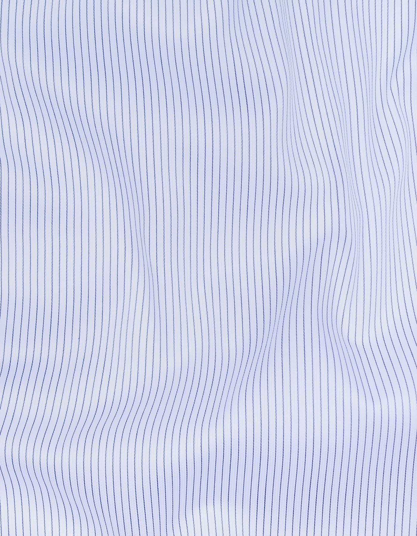 Navy Stripe Tailored Smart Fit Shirt - Image 4