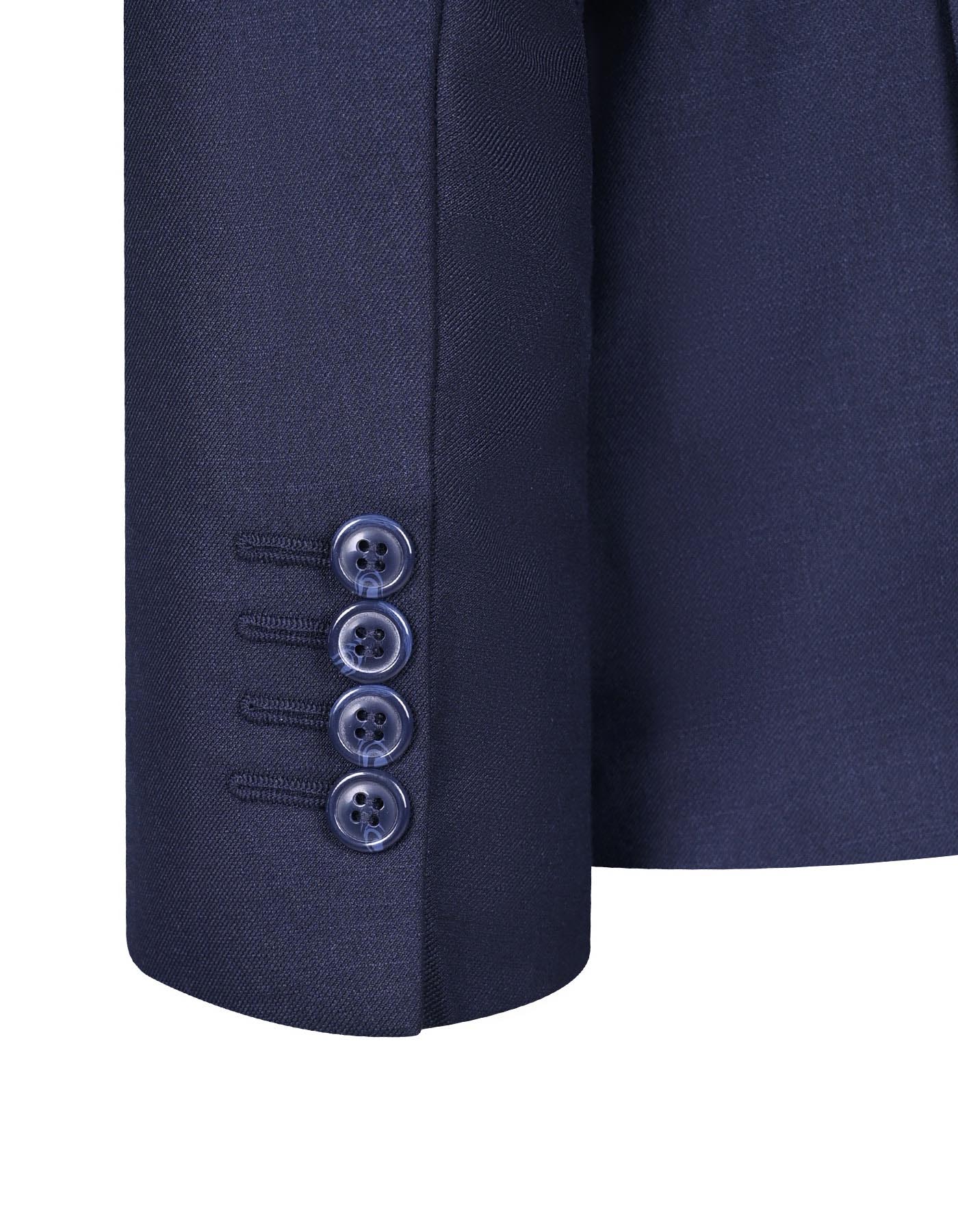 Navy Texture Classic Fit Suit - Image 4