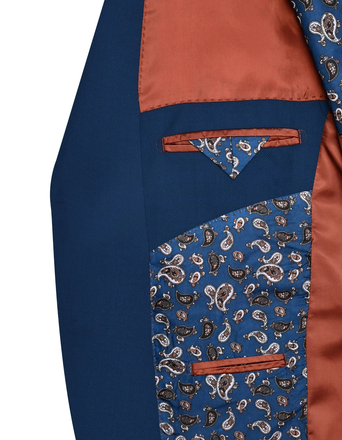 Navy Texture Classic Fit Suit - Image 5