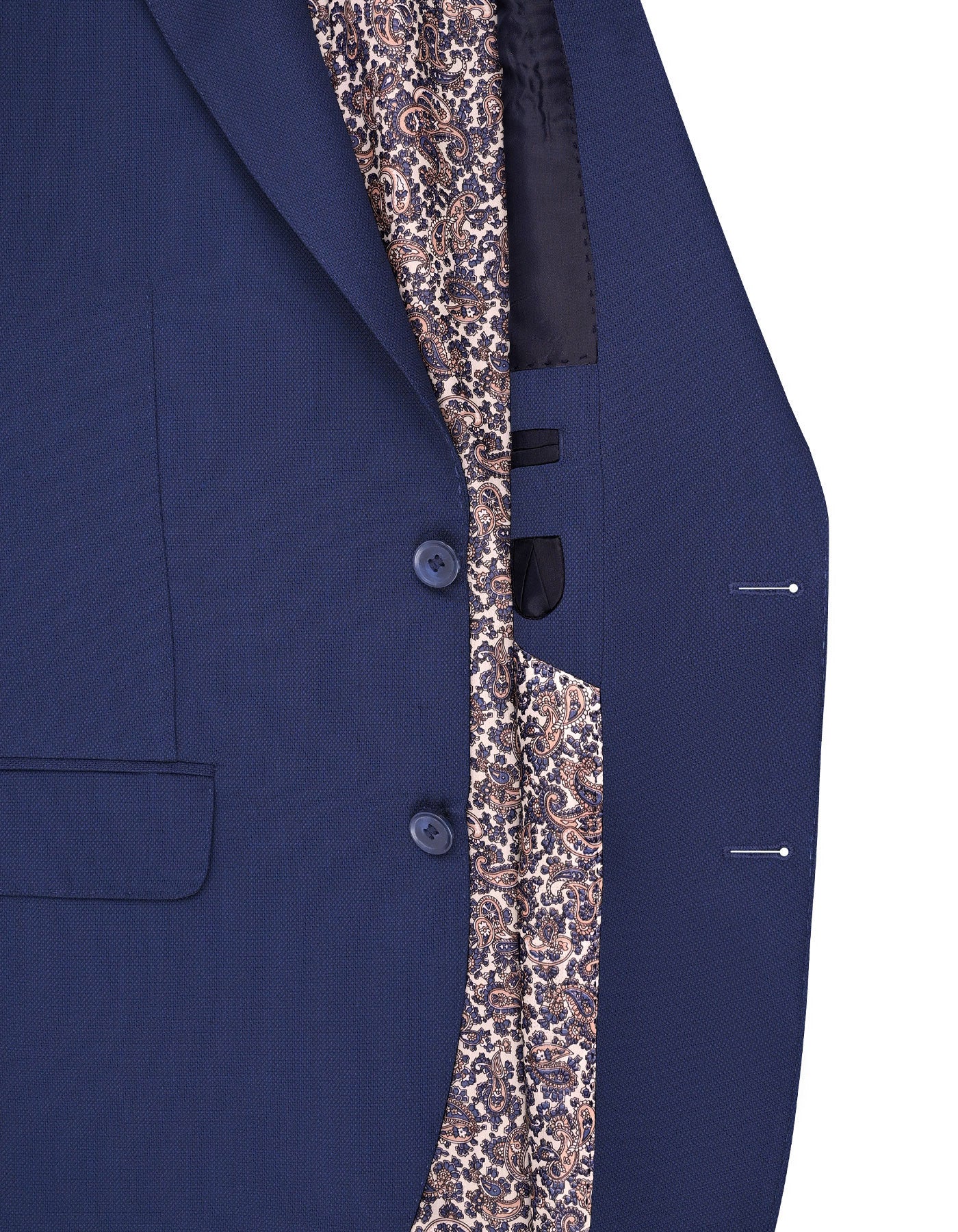 Navy Texture Classic Fit Suit - Image 5