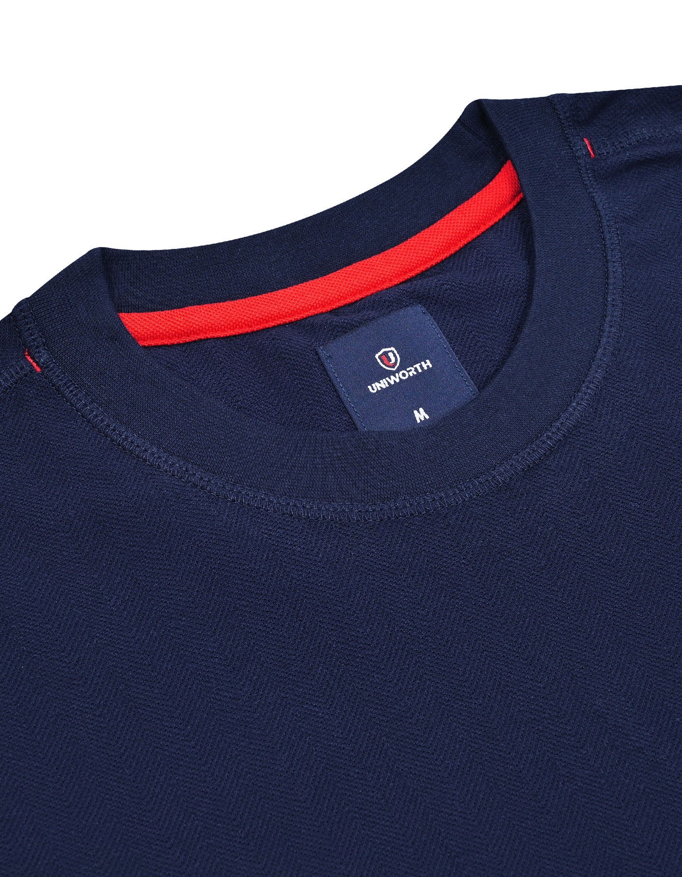 Navy Texture Crew Neck T-shirt - Image 3