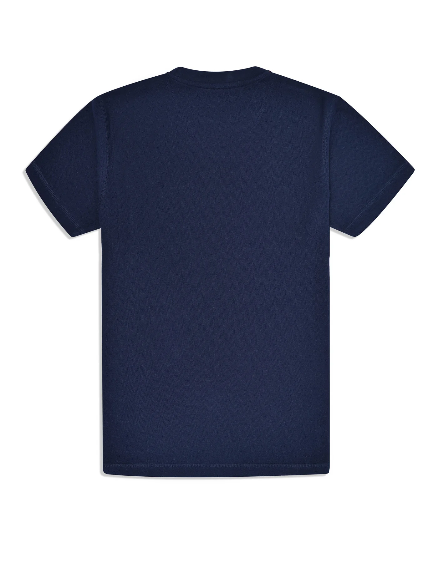 Navy Texture Crew Neck T-shirt - Image 4