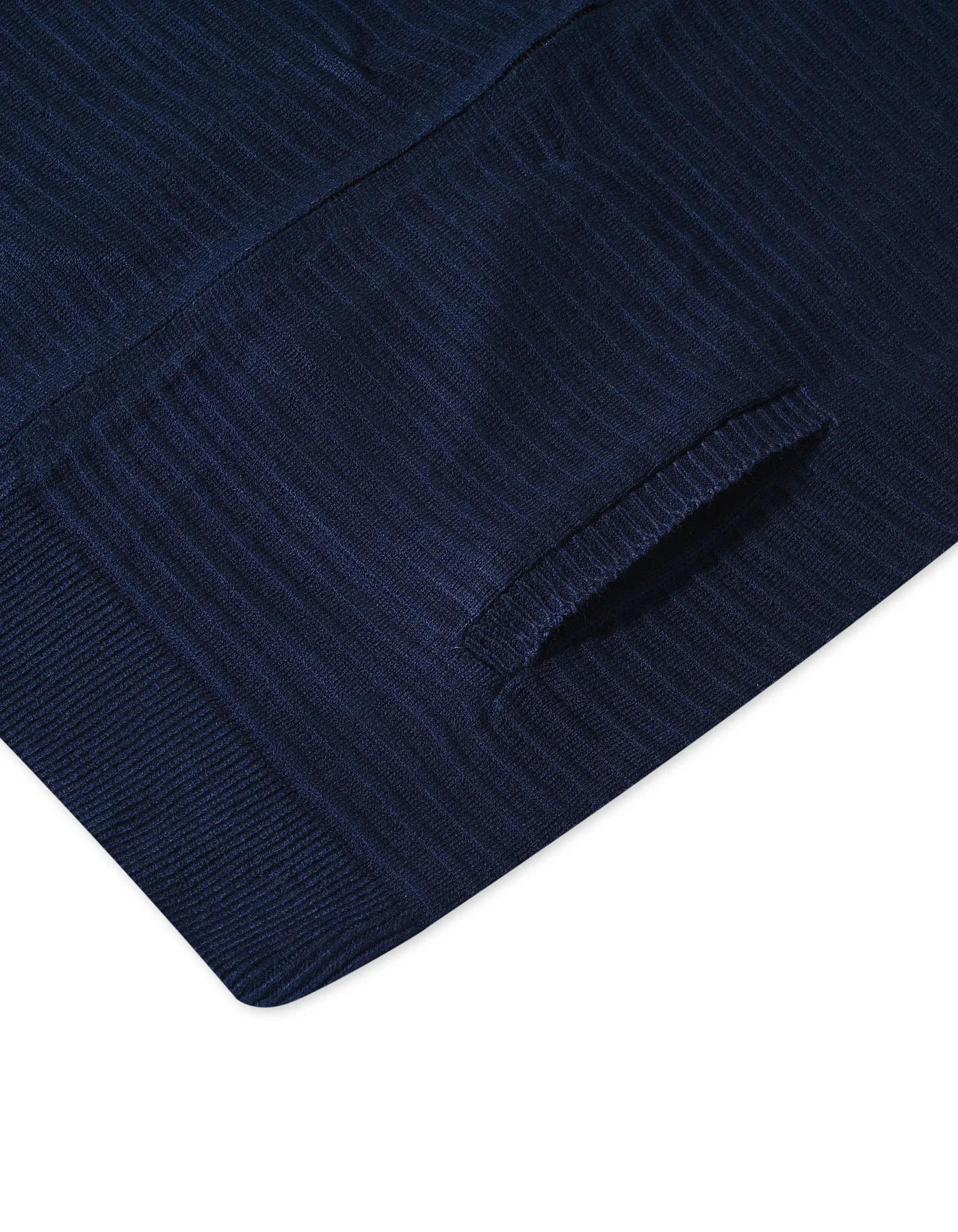 Navy Texture Full Zipper Sweater - Image 5